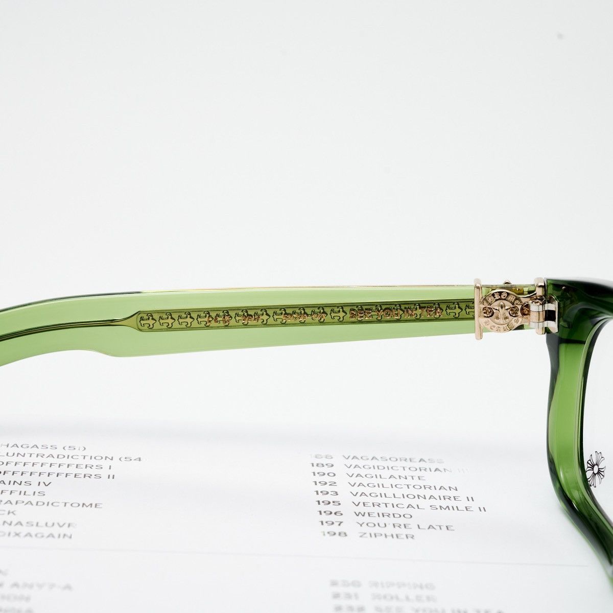 Chrome Hearts CHROME HEARTS SEE YOU IN TEA DARK OLIVE GLASSES Size ONE SIZE - 5 Thumbnail