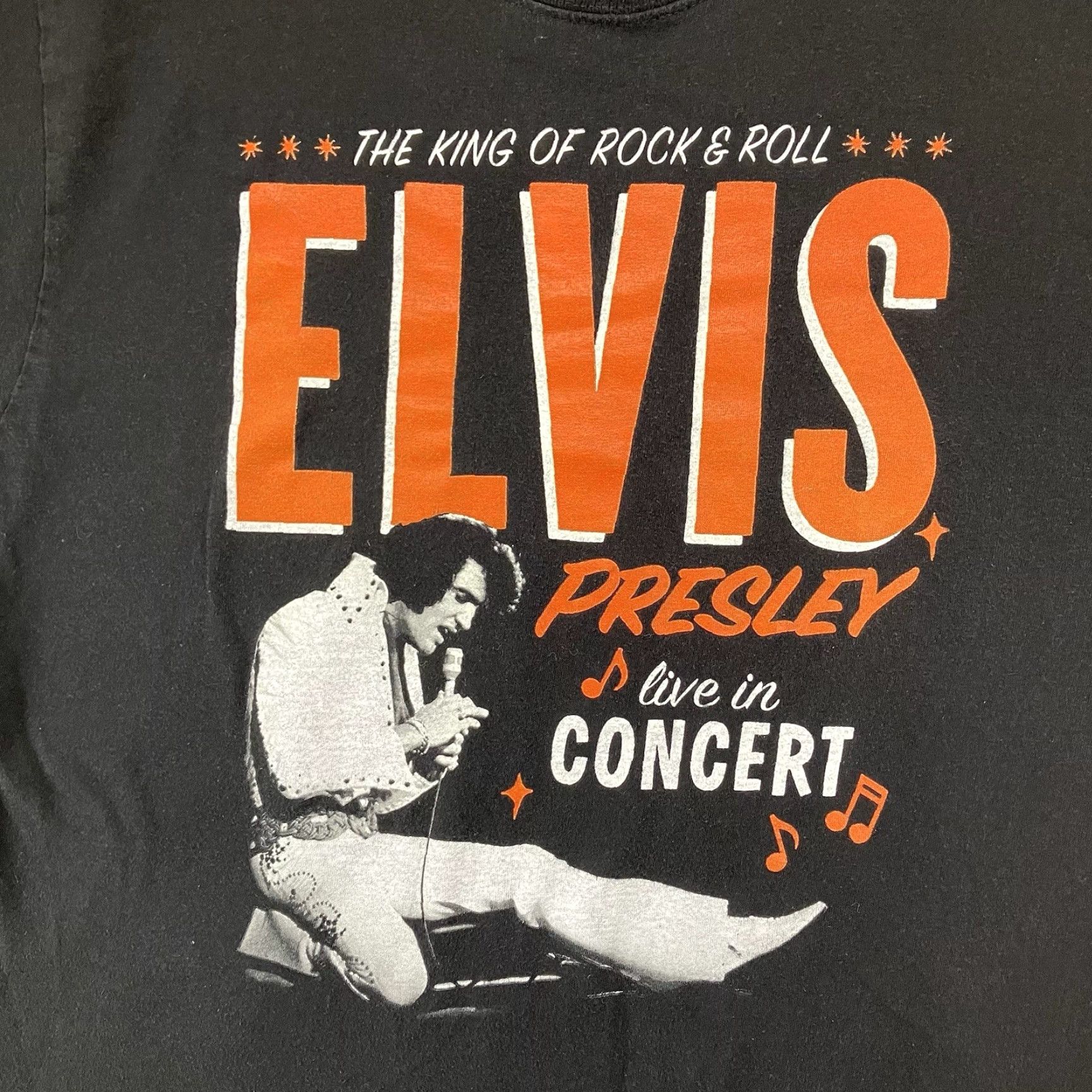 Vintage ELVIS PRESLEY Shirt Womens Large Black Crew Neck Short Sleeve Graphic 60s 70s Music Band Casual Size L / US 10 / IT 46 - 3 Thumbnail