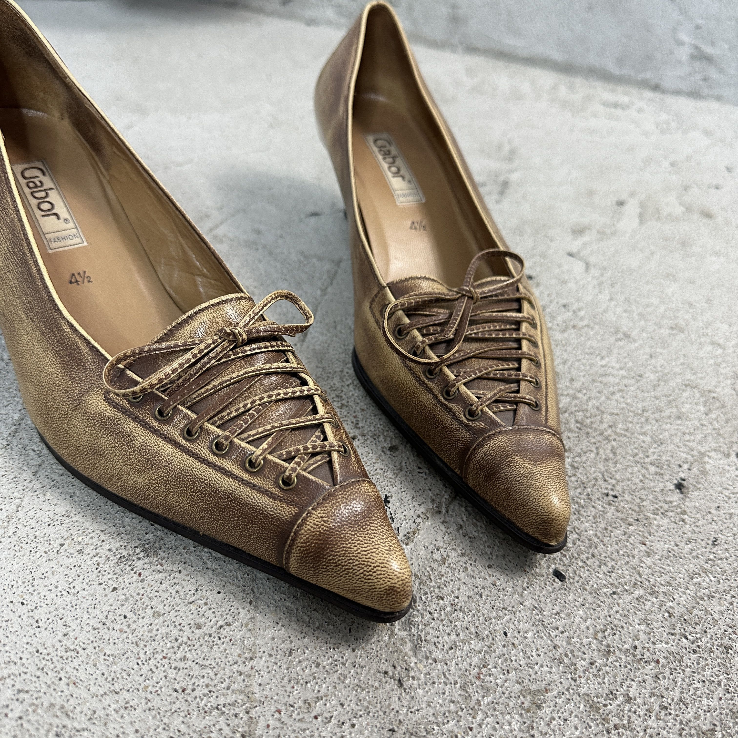 Vintage Leather Vintage Kitten Heels Y2K Size US 5.5 / IT 35.5 - 5 Thumbnail