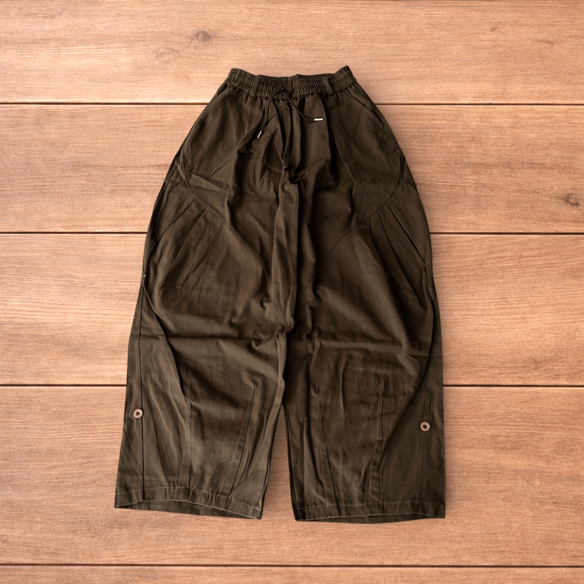 Japanese Brand Super baggy wide leg cargo trousers in brown. Size US 30 / EU 46 - 1 Thumbnail