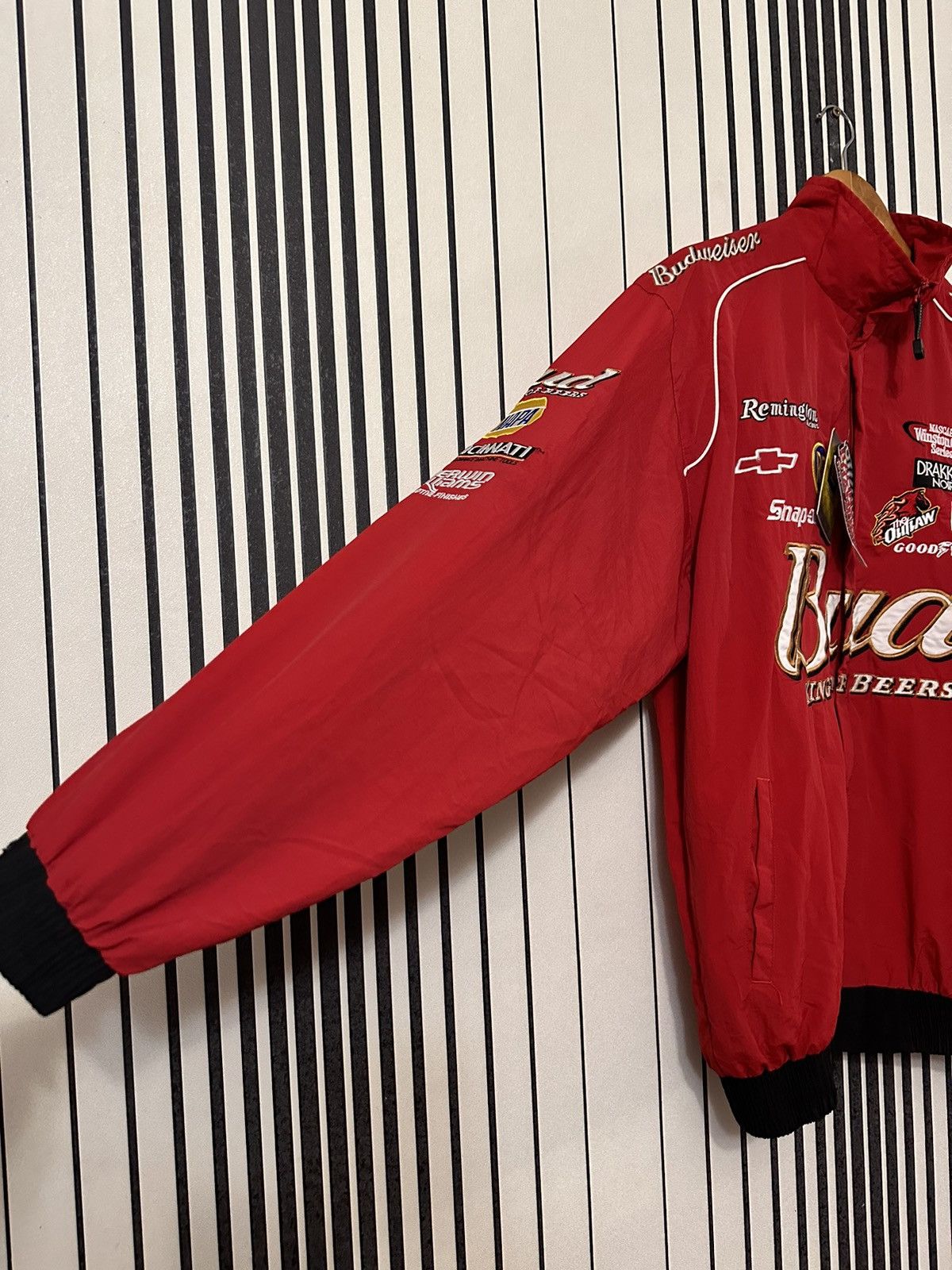 Budweiser 00’s Nascar Bud Y2k Multi-Patched Red Racing Jacket Size US XL / EU 56 / 4 - 9 Thumbnail