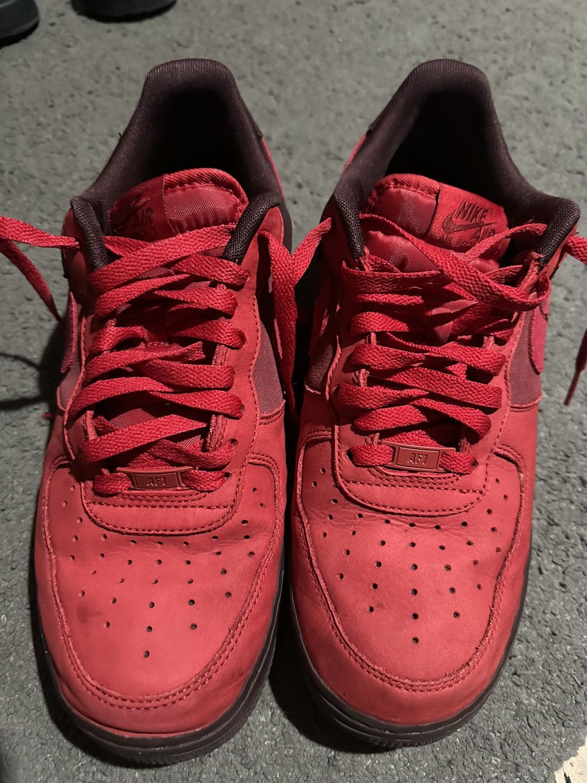 Jordan Brand Air Force 1s, Red/Burgundy Size US 10.5 / EU 43-44 - 4 Thumbnail