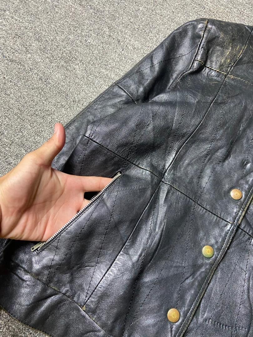 Japanese Brand Japanese Brand Button & Zip Leather Jacket (176) Size US XXS / EU 40 - 5 Thumbnail