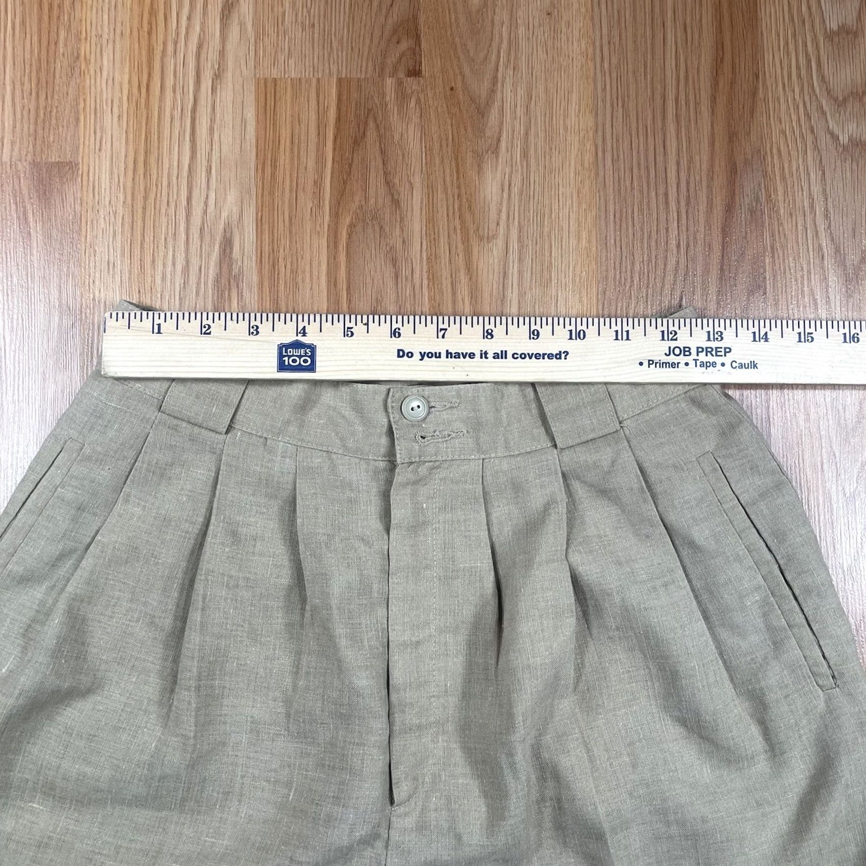 Vintage Giorgio Sant’ Angelo Shorts Womens Sz 10P Linen Blend Khaki Chino Slacks Pants Flat Front Pockets Casual History: 90s? (not applicable) Size 32" / US 10 / IT 46 - 3 Thumbnail
