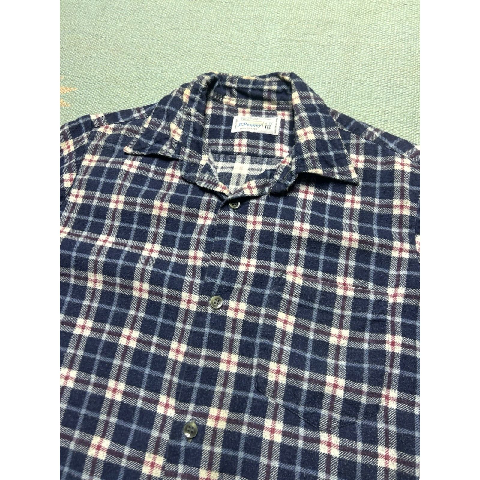 Vintage VINTAGE 70s printed flannel shirt brushed cotton JCPenney plaid Boys size 18 Size US XXL / EU 58 / 5 - 3 Thumbnail