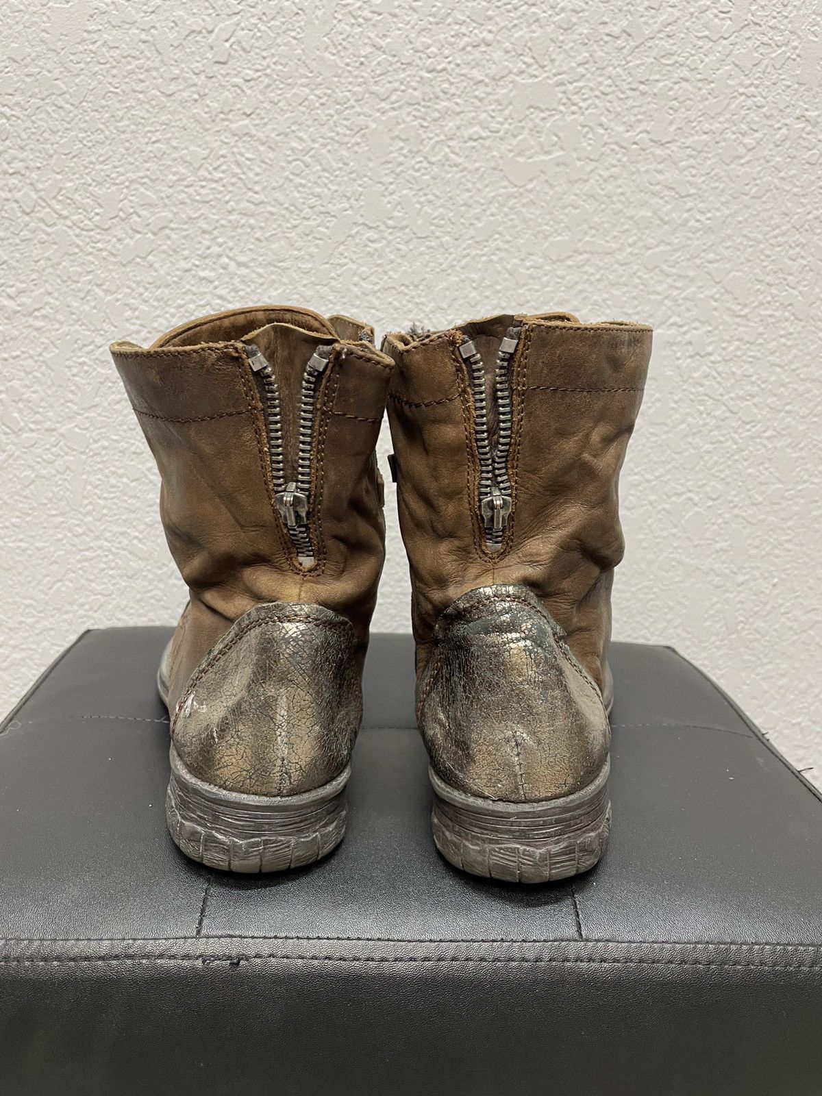 If Six Was Nine Vintage Italian AS 98 Rick Owens Style Leather Biker Boots Size US 8.5 / EU 41-42 - 6 Thumbnail
