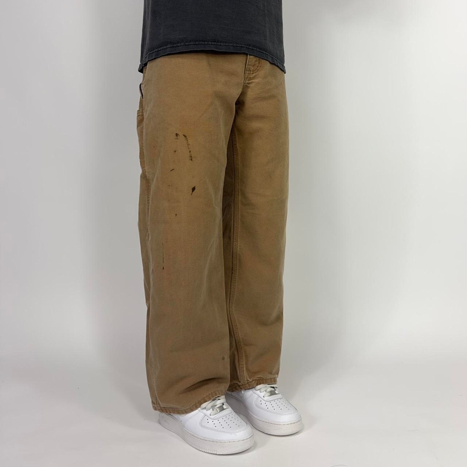 Carhartt × Carhartt Wip Baggy Carhartt Desert Tan Carpenter Denim Streetwear Pants Size US 38 / EU 54 - 2 Thumbnail