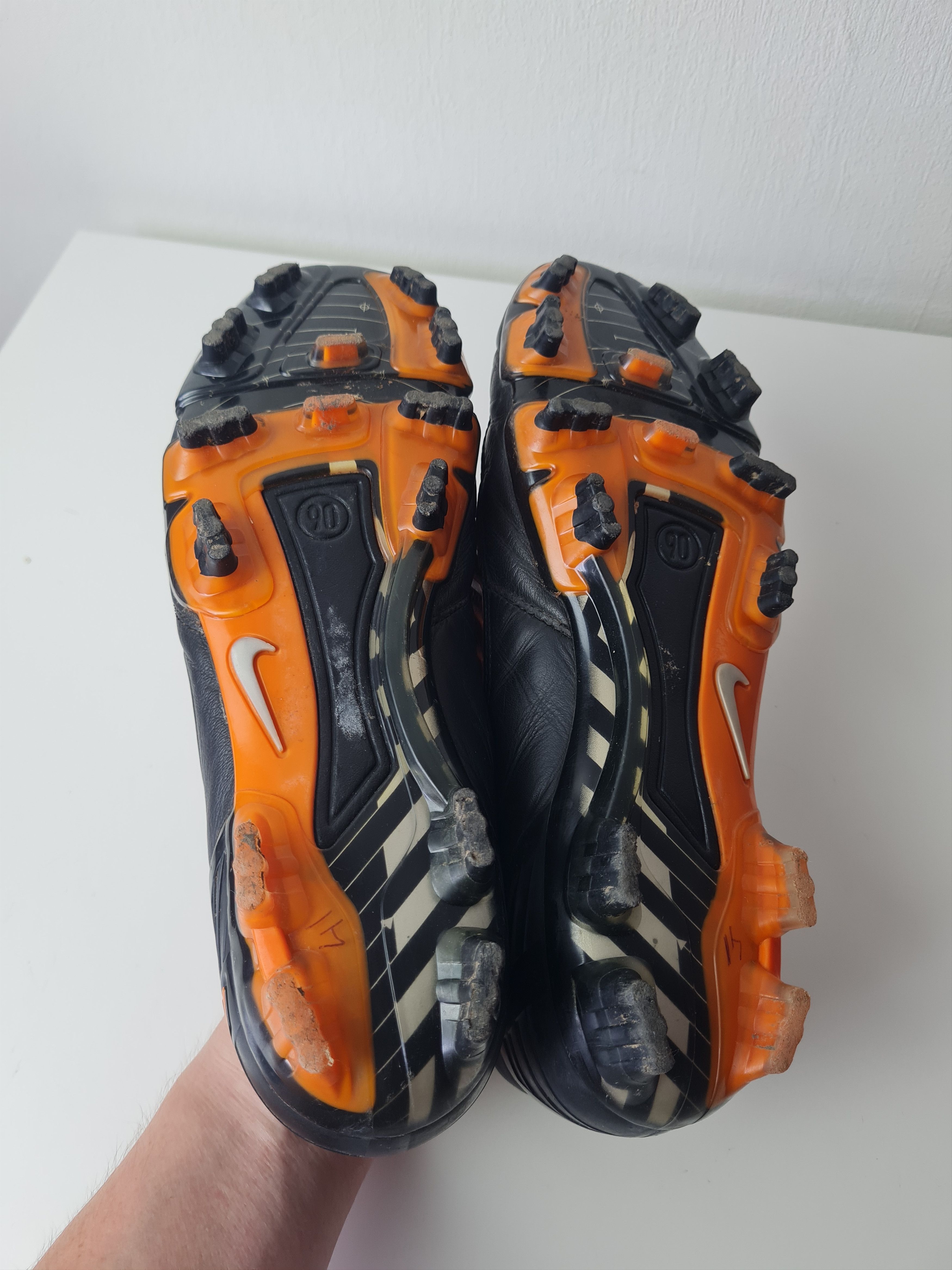 Nike Football Soccer Cleats NikeTotal 90 Laser Black Orange Size US 8 / EU 41 - 2 Thumbnail
