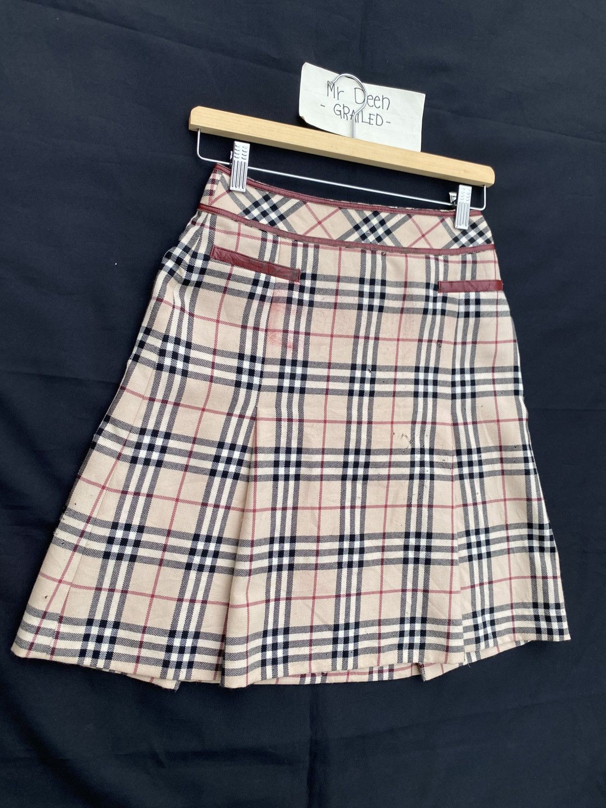 Burberry Rare Vintage Burberry Checkered Brown Midi Skirt Size 25" / US 0 / IT 36 - 6 Thumbnail
