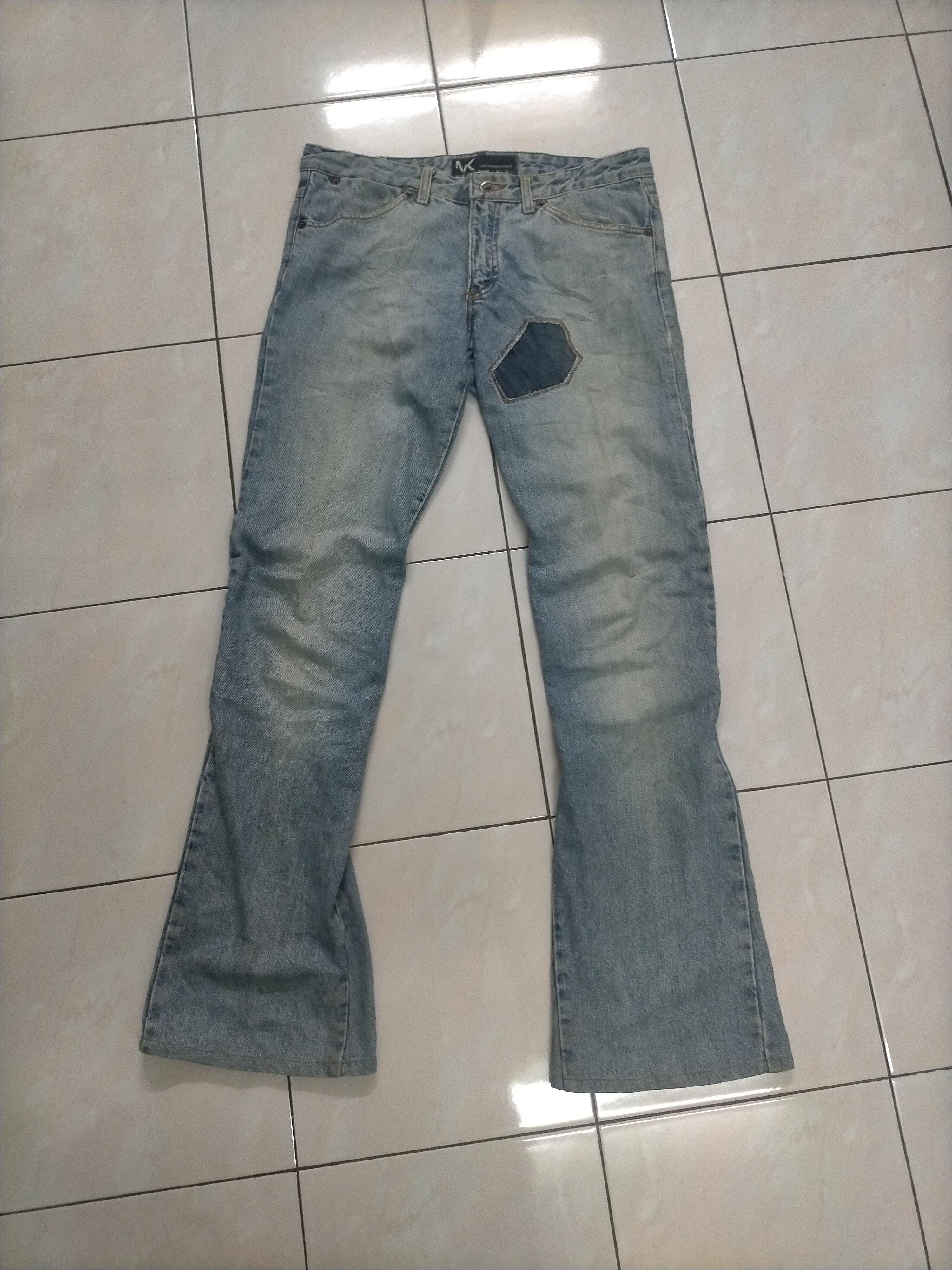 Andrew Mackenzie 🔥 Flare 🔥 AM Rips Distressed Patchwork Dirty Jeans Size US 34 / EU 50 - 3 Thumbnail