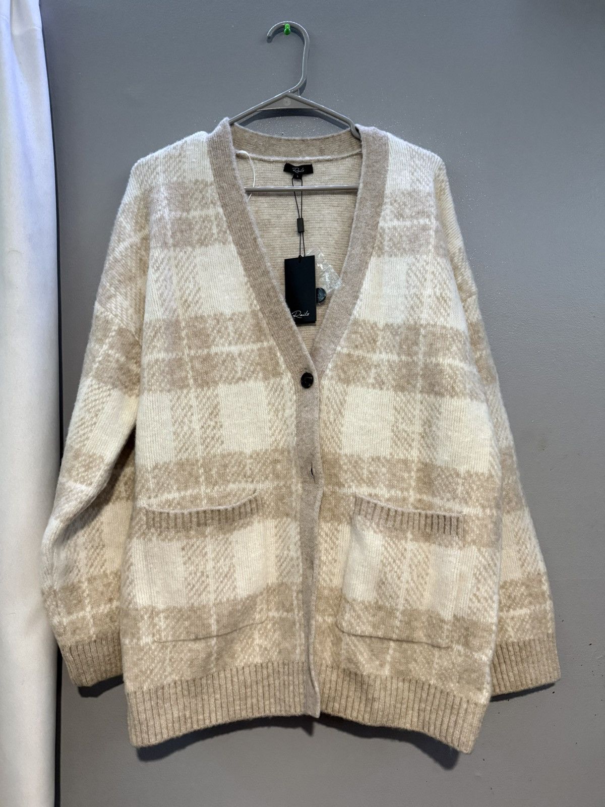 Vintage Wool Rails Plaid Cardigan Size L / US 10 / IT 46 - 1 Thumbnail