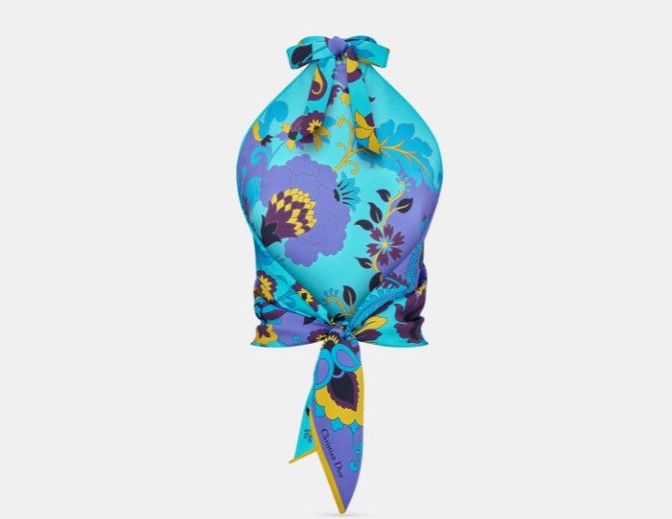 Dior o1w1db10425 34COR1 Silk Top in Multicolor Size XS / US 0-2 / IT 36-38 - 2 Thumbnail