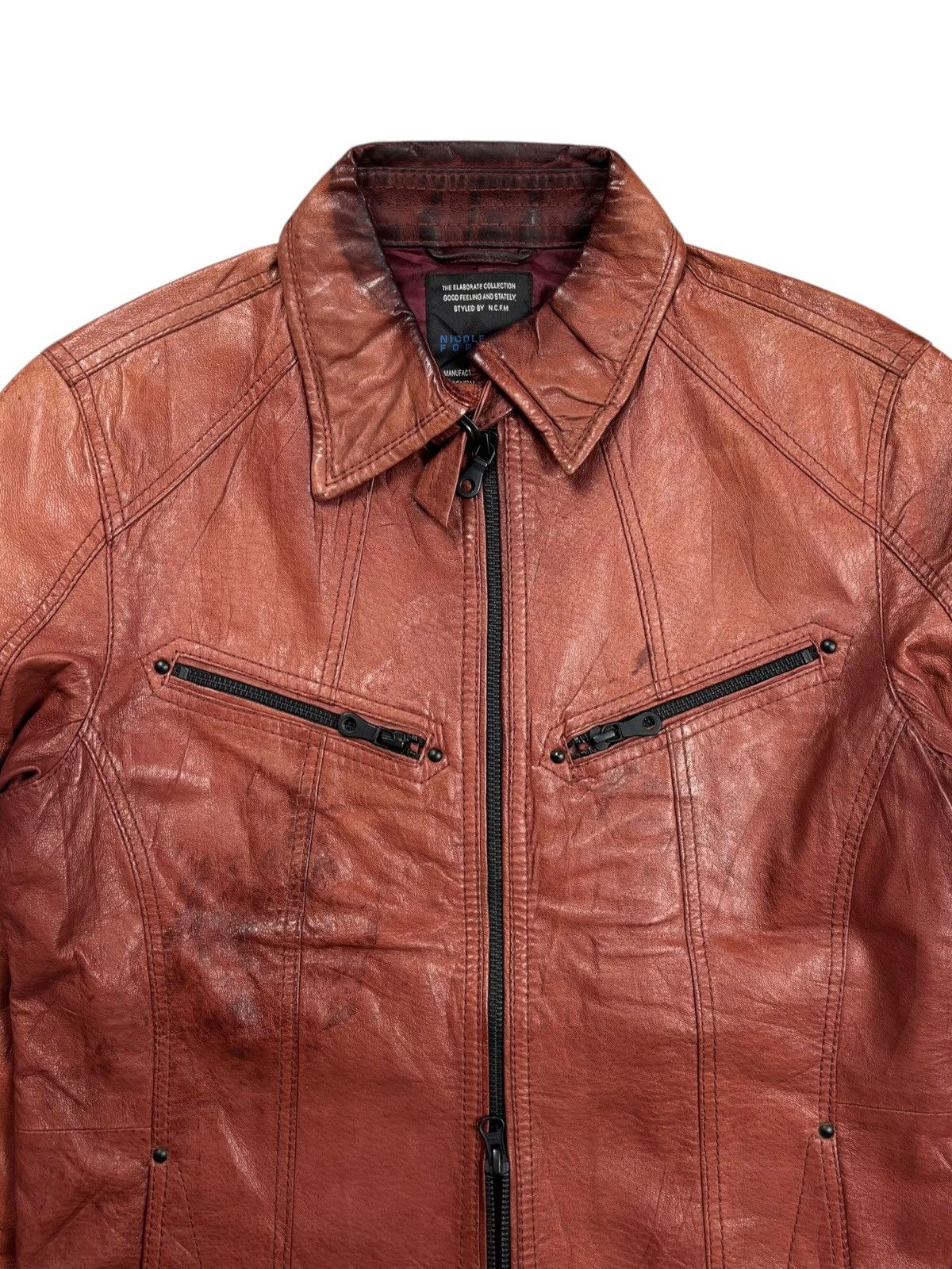 Ekam 2000s Nicole Club - Red Blood Vkei Style Leather Jacket Size US M / EU 48-50 / 2 - 7 Thumbnail