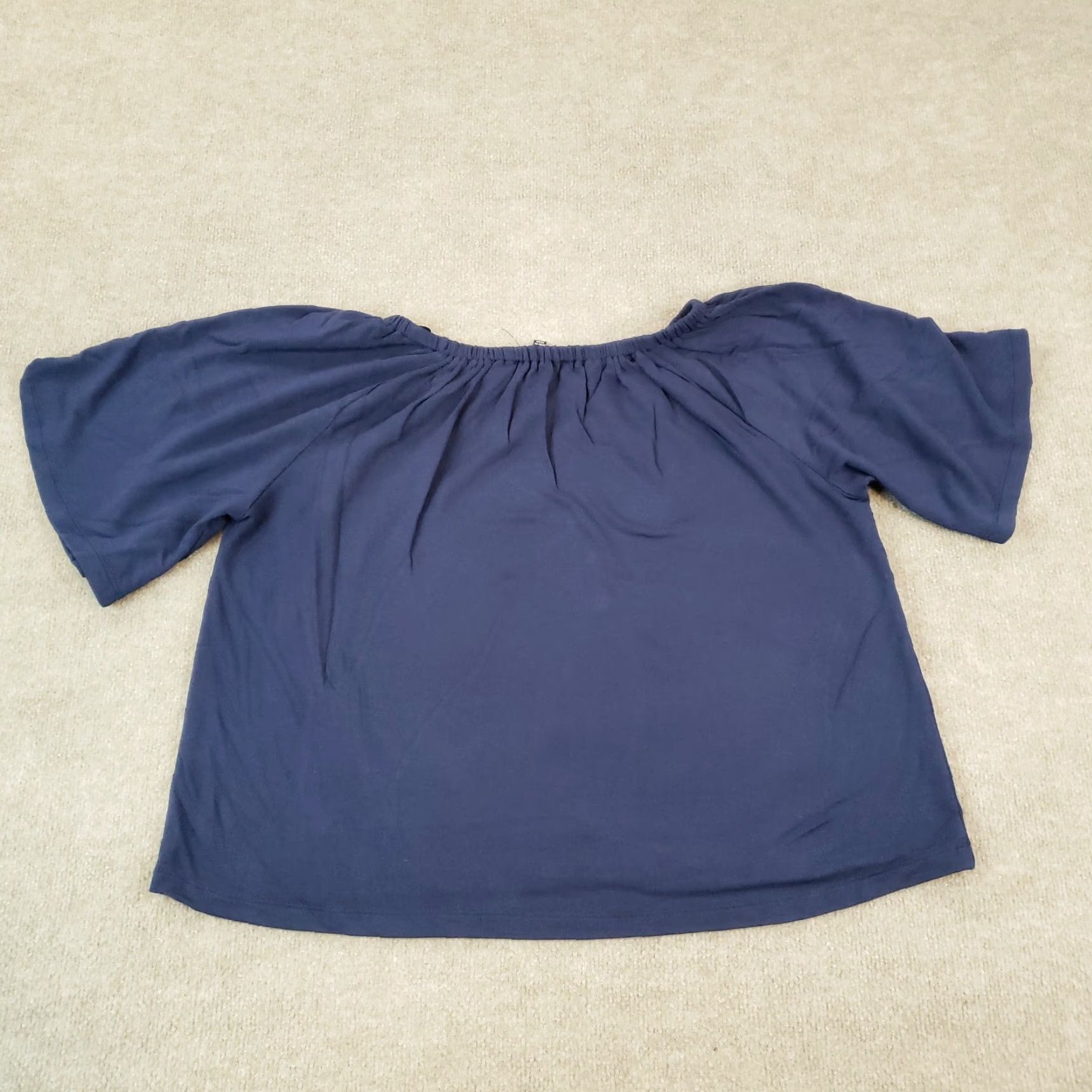 Vintage Catherine Malandrino Blue Off Shoulder Blouse Womens Large 3/4 Sleeve Top Size L / US 10 / IT 46 - 7 Thumbnail