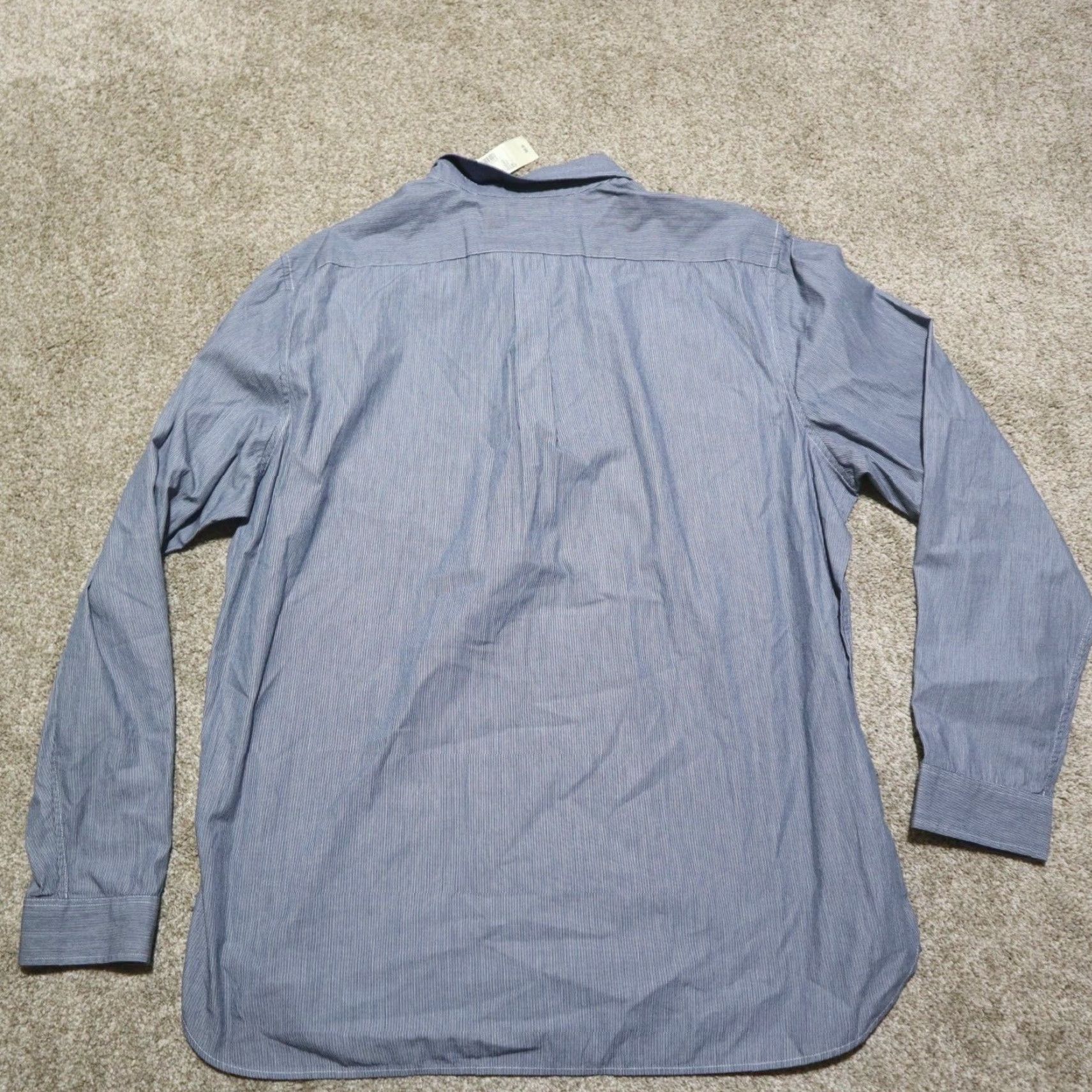 American Eagle Outfitters American Eagle Outfitters Shirt 2XL Blue Striped Long Sleeve Button-Up Men Slim Fit Size US XXL / EU 58 / 5 - 8 Thumbnail