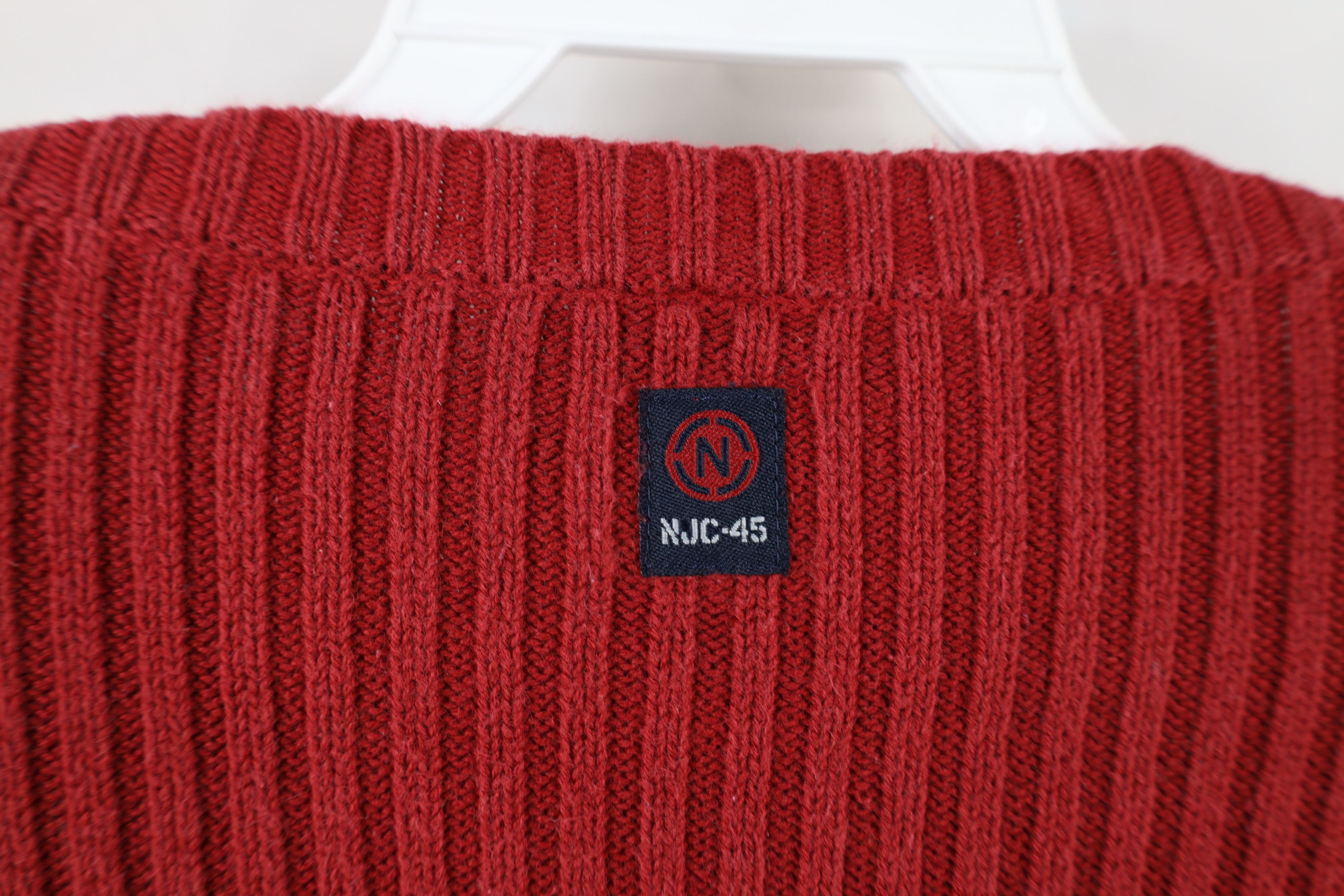 Nautica × Vintage Vintage 90s Nautica Chunky Ribbed Knit Crewneck Sweater Size US L / EU 52-54 / 3 - 8 Thumbnail