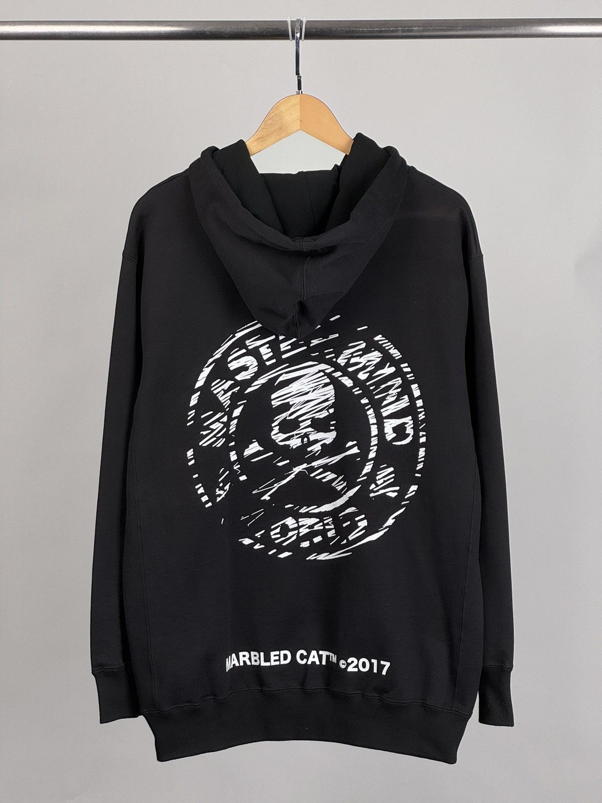 image of Mmj X Marble Cat Hoodie L in Black, Men's (Size Large)