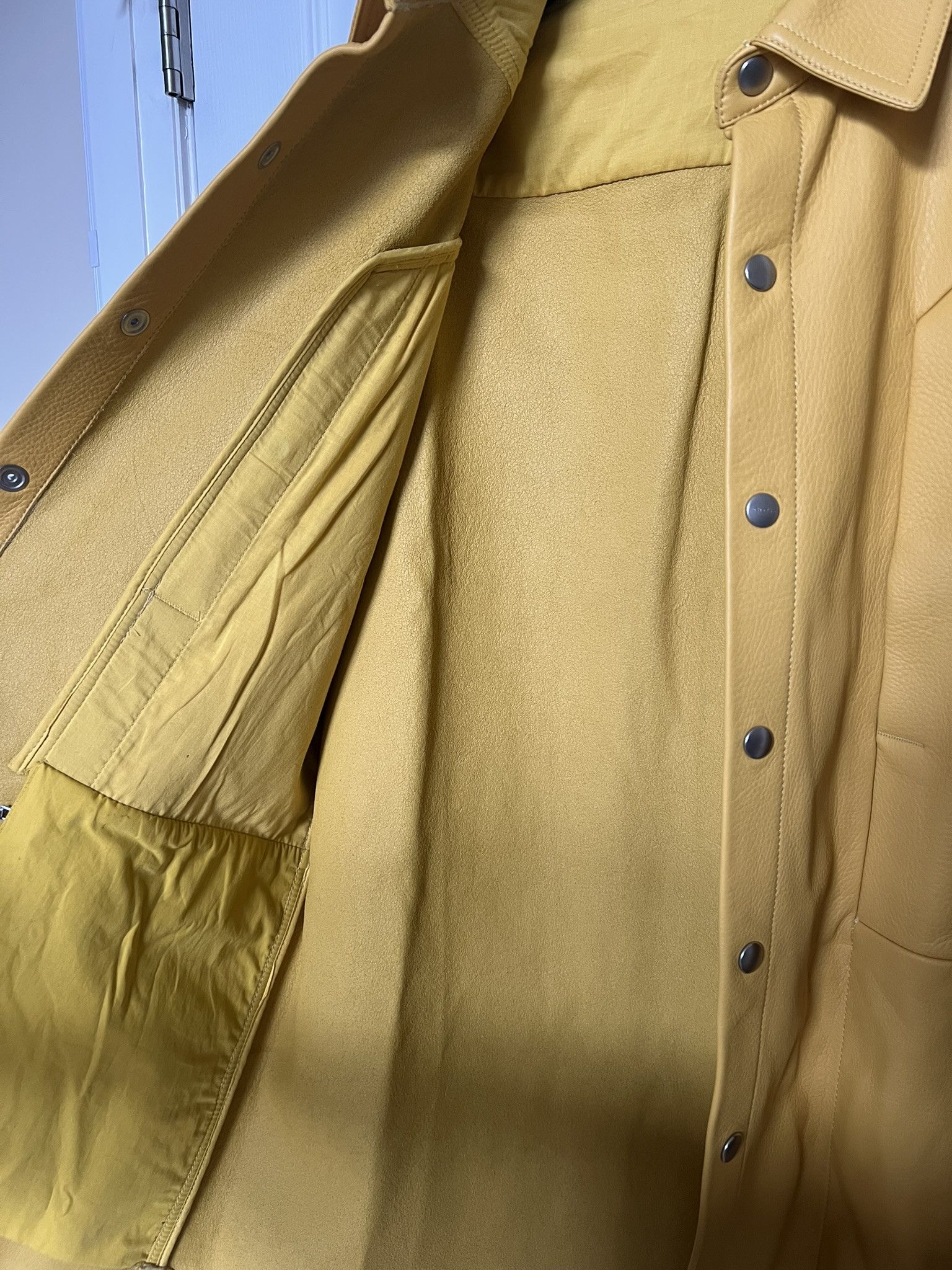 Rick Owens Rick Owens SS23 EDFU Lemon Fogpocket Leather Overshirt sz 48 Size US M / EU 48-50 / 2 - 5 Thumbnail