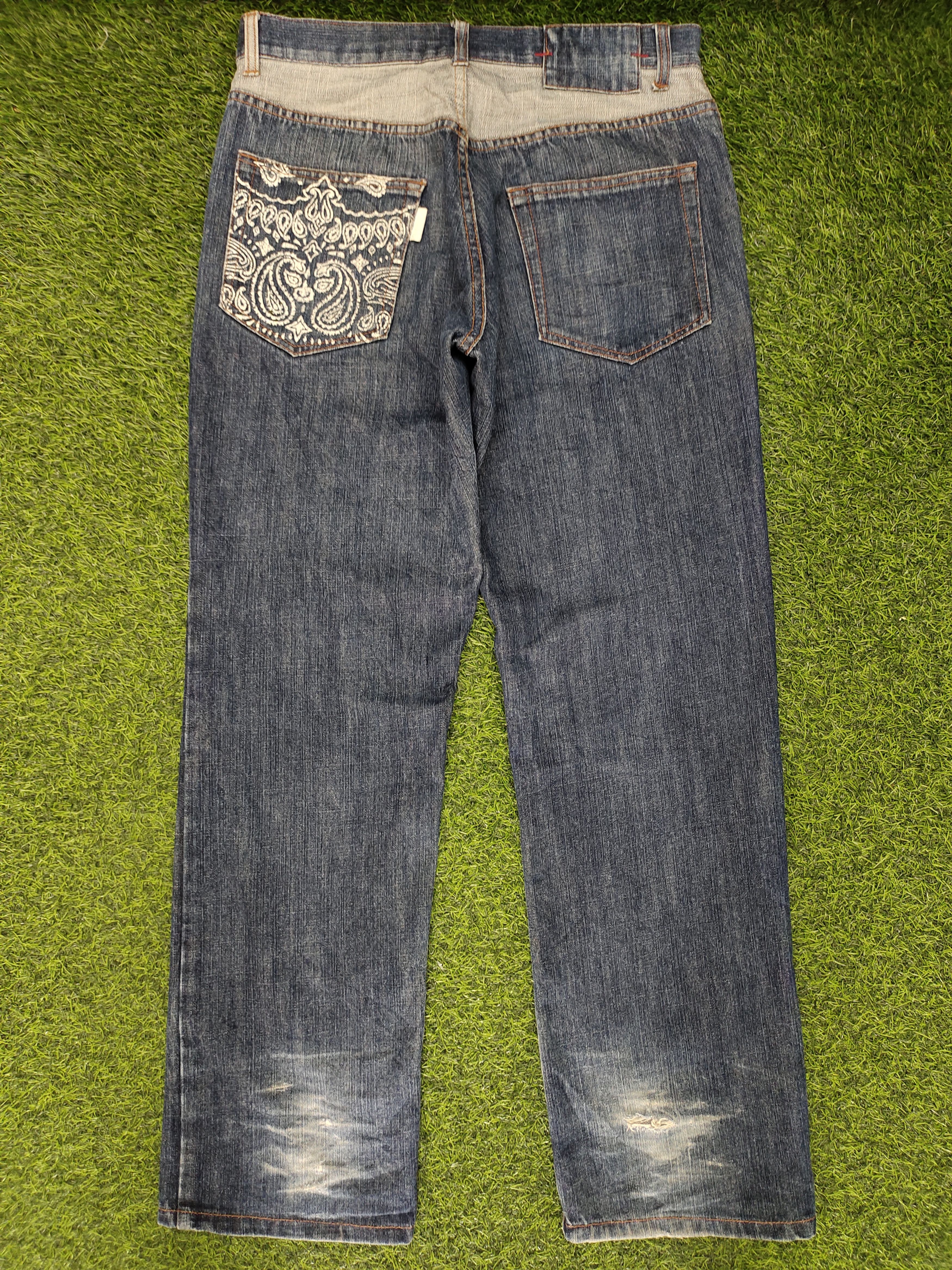 Hysteric Glamour Vintage Y2k Impactxone Japan Tribal Paisley Pocket Jeans Size US 33 - 1 Thumbnail