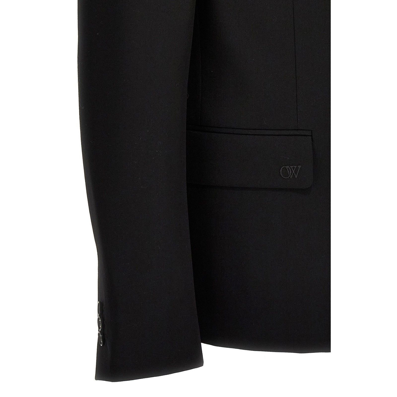 Off-White OFF-WHITE Embroidery Black Wool Blazer New & Authentic (Men' Size US XL / EU 56 / 4 - 4 Thumbnail