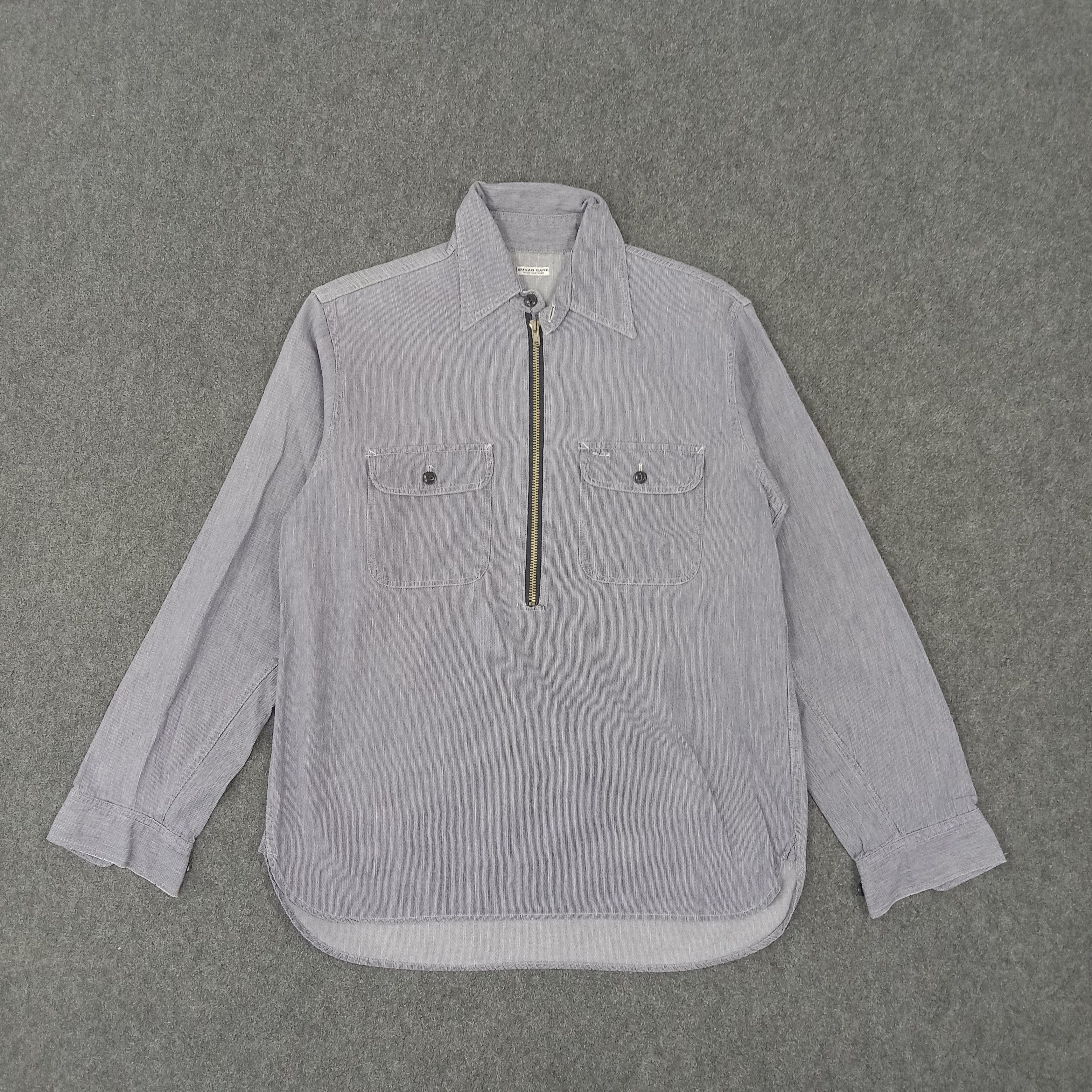 Japanese Brand × Sugar Cane × Vintage Sugar Cane Japanese Style Half Zipper Shirt Jacket Size US L / EU 52-54 / 3 - 1 Thumbnail