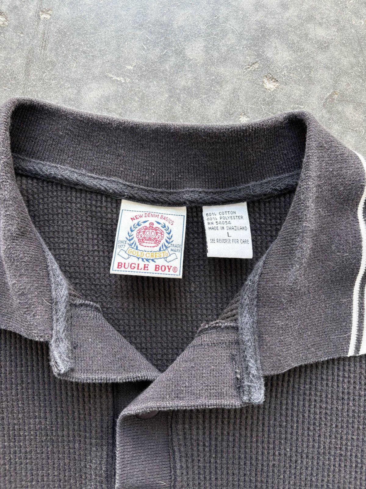 Bugle Boy Vintage Y2K Bugle Boy Thermal Henley Collared Shirt Size US L / EU 52-54 / 3 - 2 Thumbnail