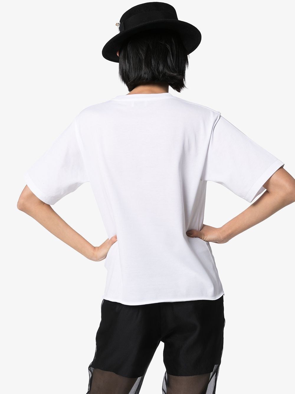 Saint Laurent Paris o1tp1o0325 Rive Gauche T-Shirt in White Size L / US 10 / IT 46 - 4 Thumbnail