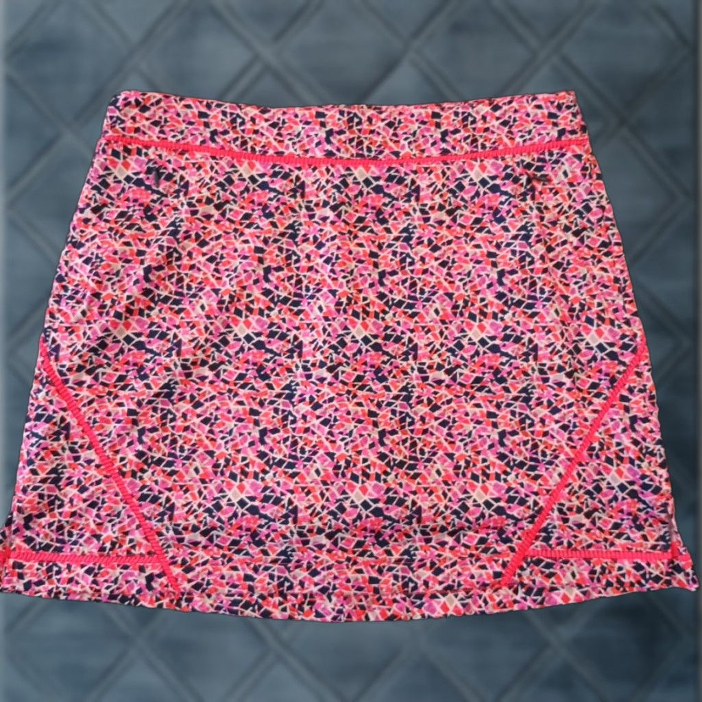 Pinko Lady Hagen Skirt Short Pink Geometric Pockets Zip Size 6 Womens Size 28" / US 6 / IT 42 - 1 Thumbnail