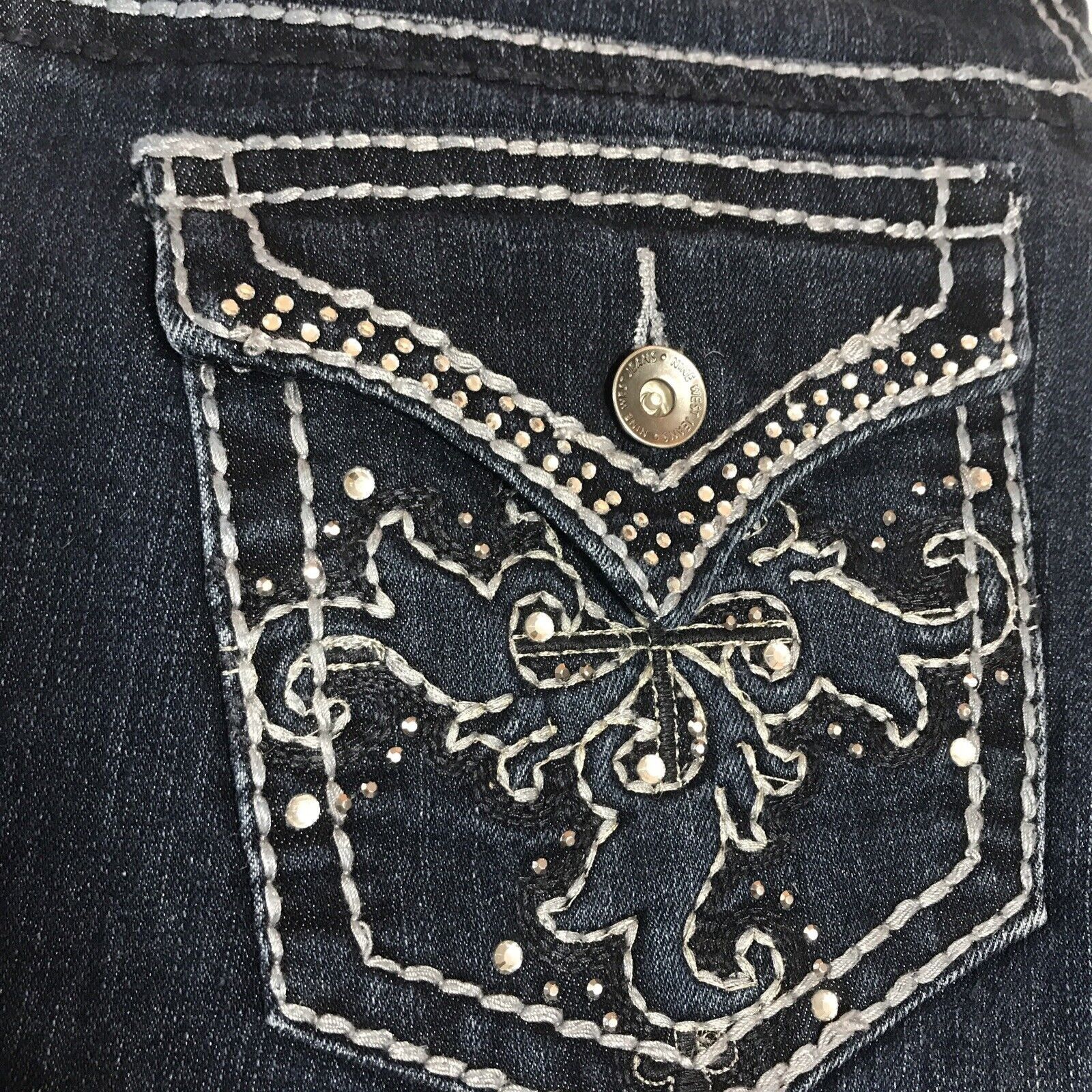 Nine West Annette Nine West Women's jeans Bling Flap Pocket Thick Stit Size 30" / US 8 / IT 44 - 2 Thumbnail