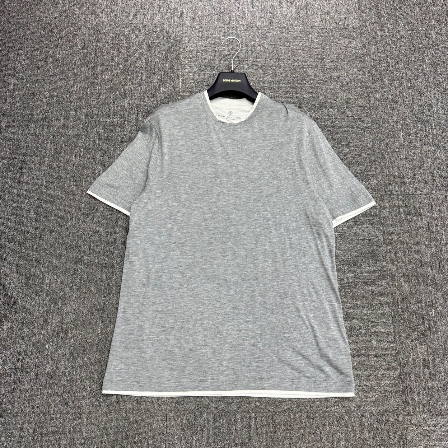 Brunello Cucinelli BRUNELLO CUCINELLI Two - Tone Short Sleeve Tee 50 Size US M / EU 48-50 / 2 - 1 Thumbnail