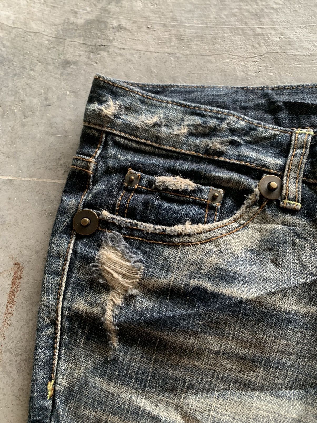 If Six Was Nine × Japanese Brand flare distressed punk grunge style inspired japanese denim Size 32" / US 10 / IT 46 - 11 Thumbnail