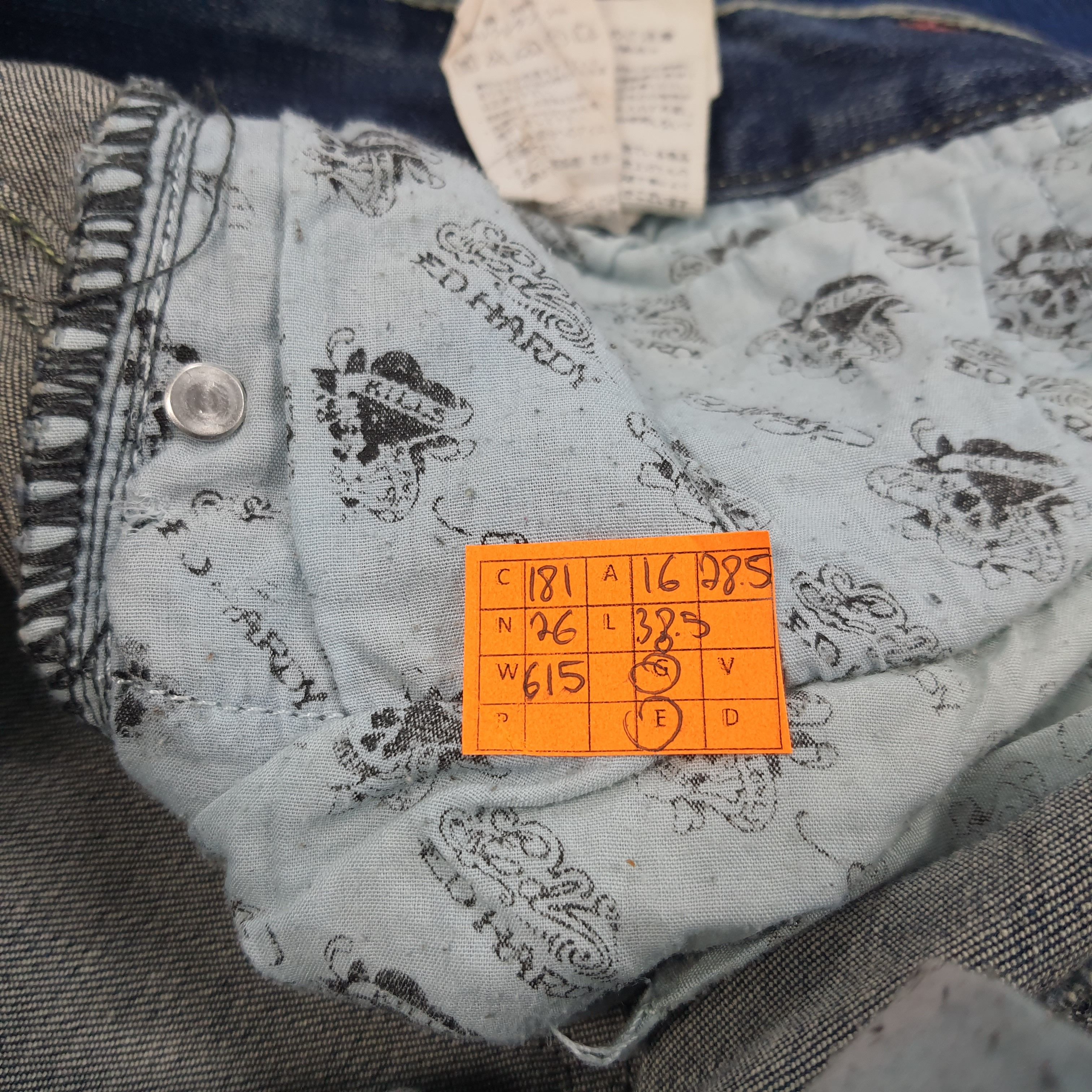 Ed Hardy × Vintage Vintage Ed Hardy Love Kills Slowly Embroidered Jeans Size US 31 - 10 Thumbnail