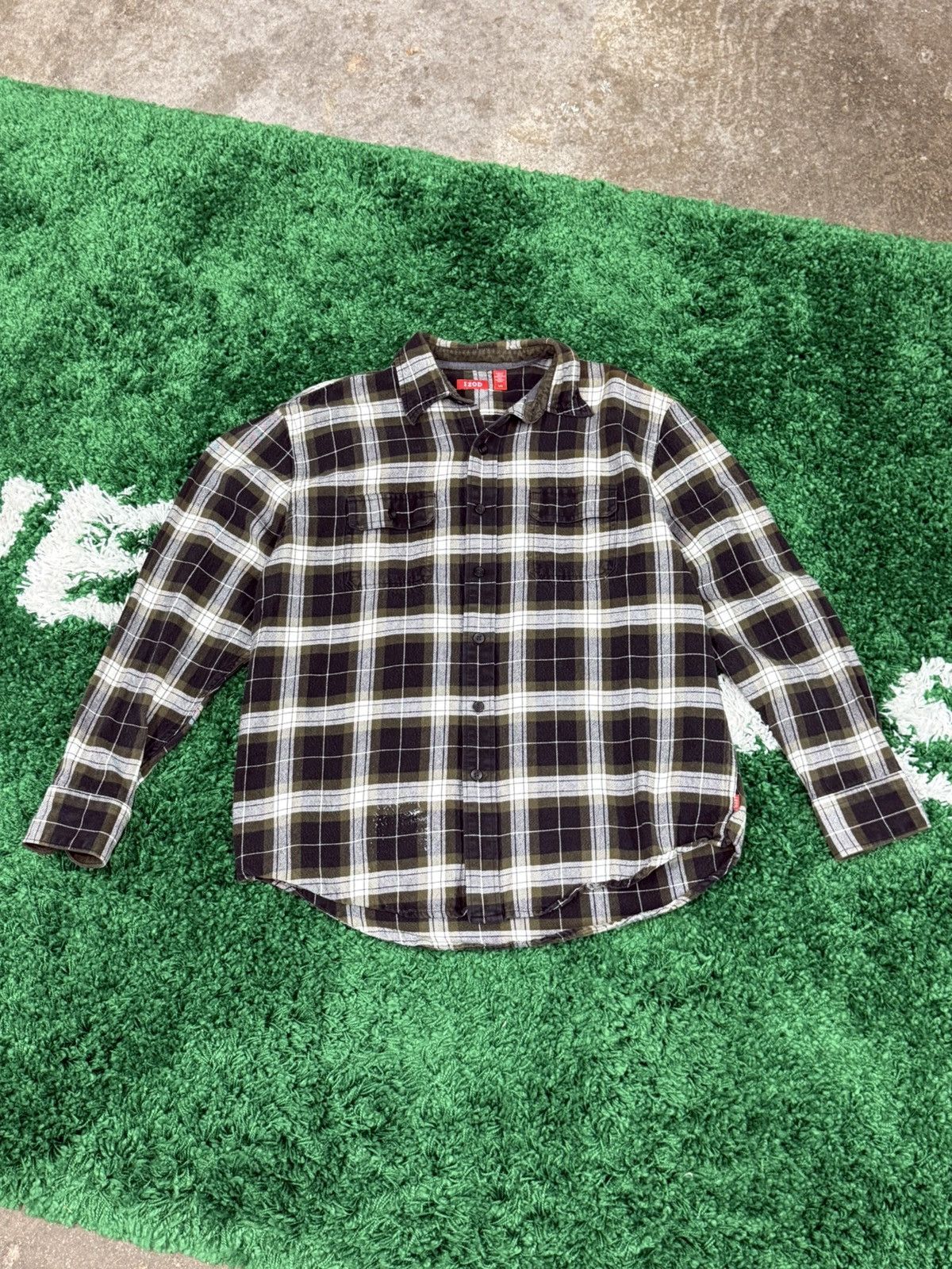 Izod IZOD Plaid Flannel Pocket Over Shirt Sz. Large Size US L / EU 52-54 / 3 - 1 Thumbnail