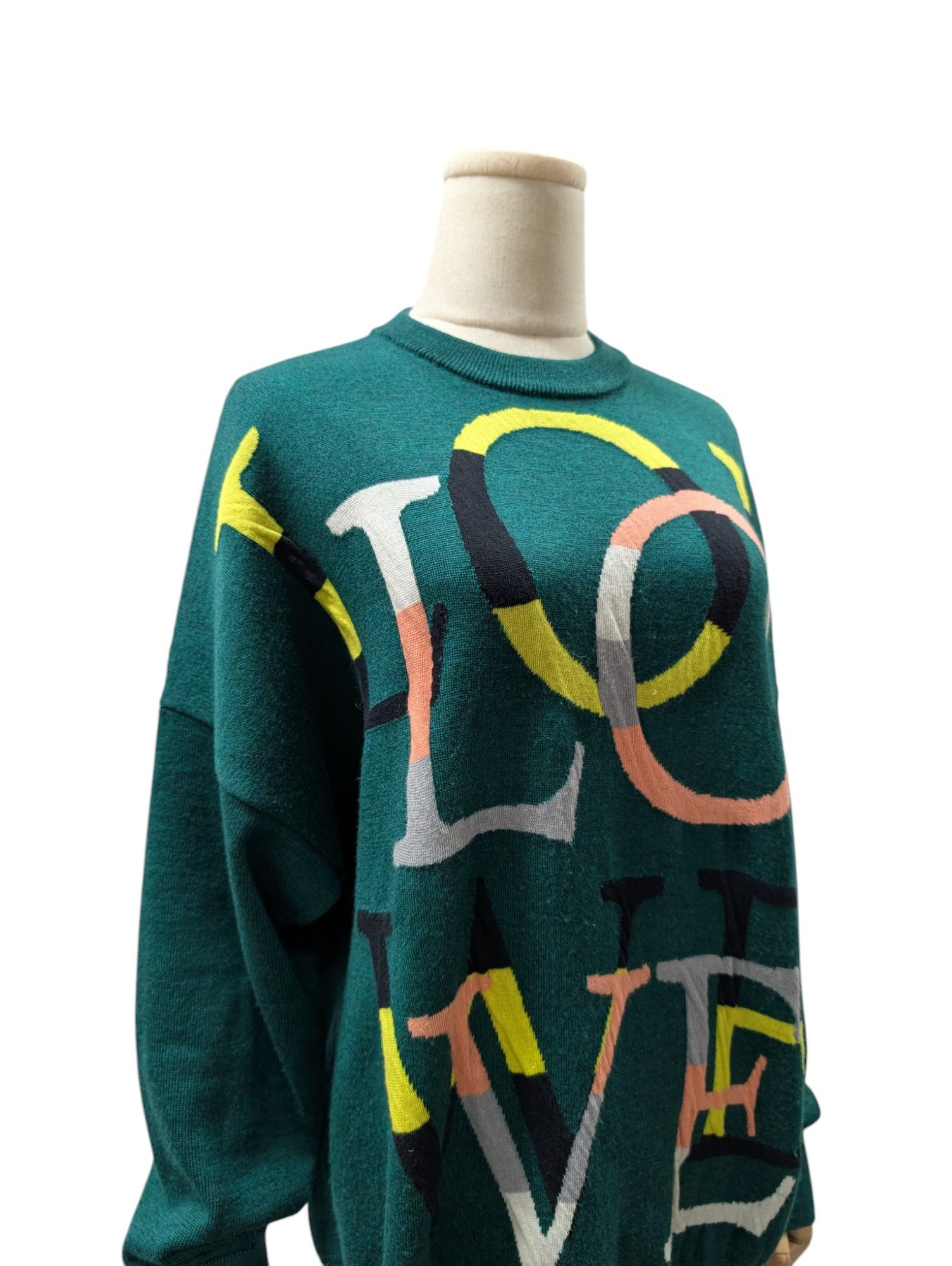 Loewe Green 'Love Loewe' Pullover Size S / US 4 / IT 40 - 3 Thumbnail