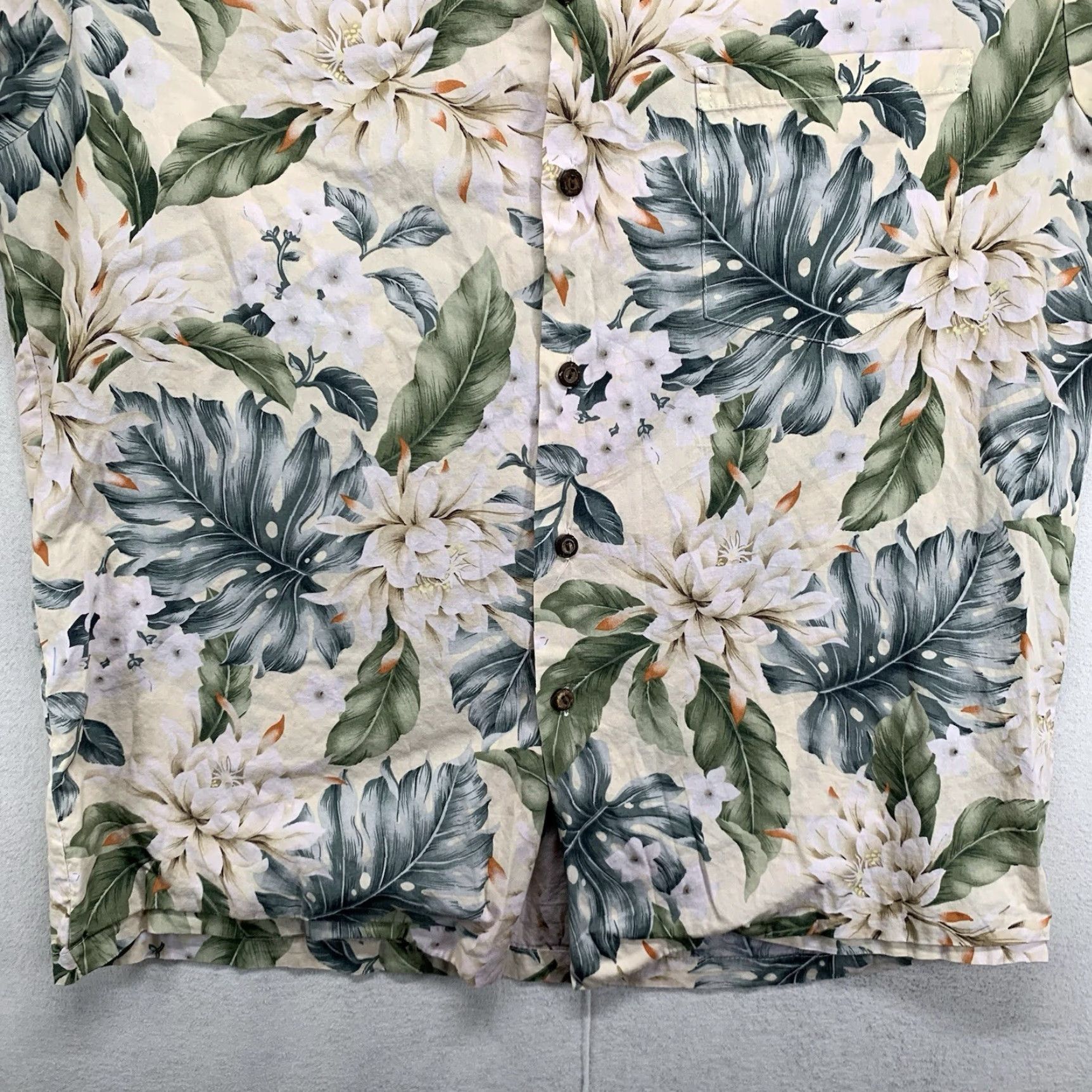Vintage VINTAGE Winnie Fashion Men's Hawaiian Shirt Large Floral Palm Leaf Casual Travel Summer Fall Cotton Size US L / EU 52-54 / 3 - 7 Thumbnail