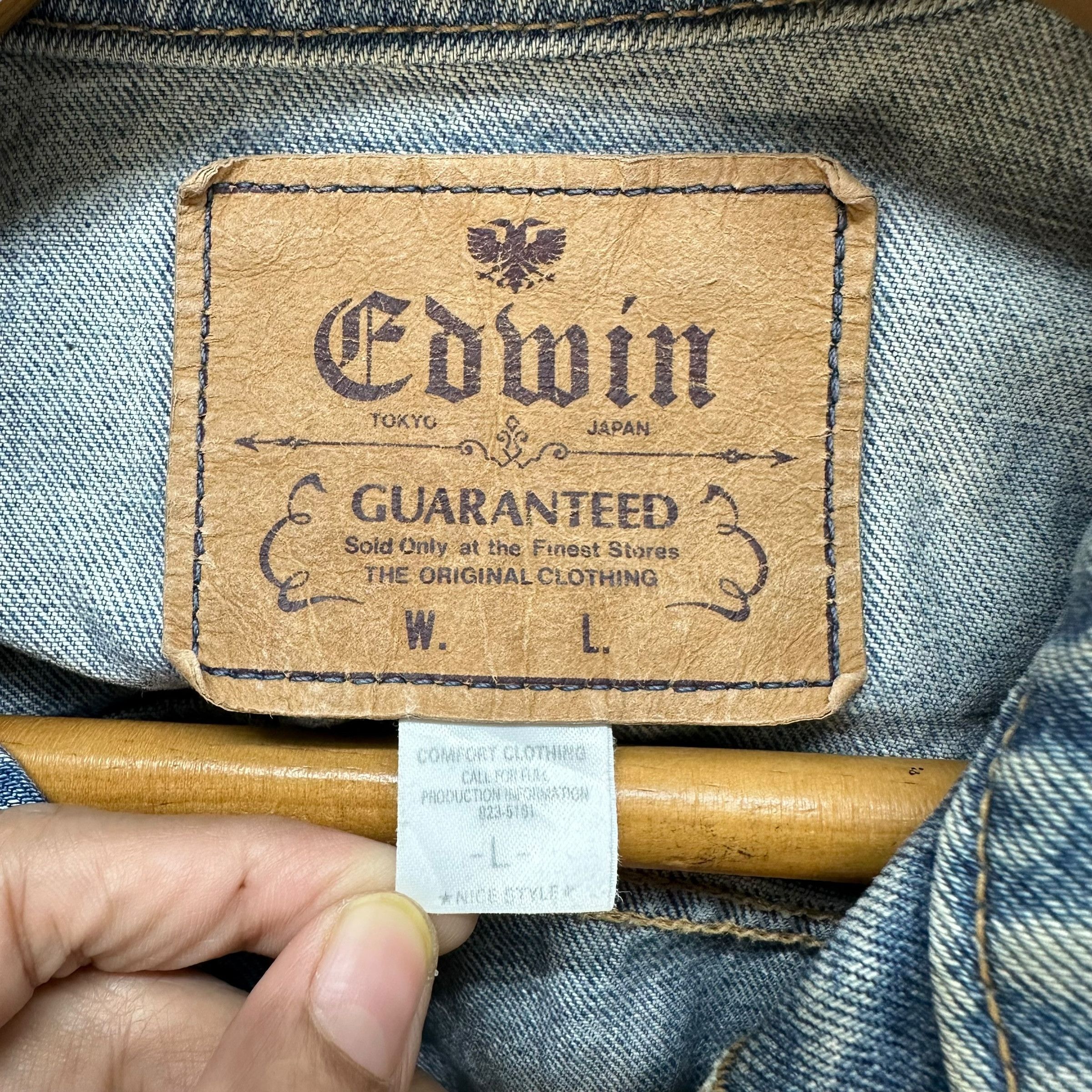 Edwin 80's Edwin 5081 Washed Denim Jacket #A23-0521 Size US L / EU 52-54 / 3 - 8 Thumbnail