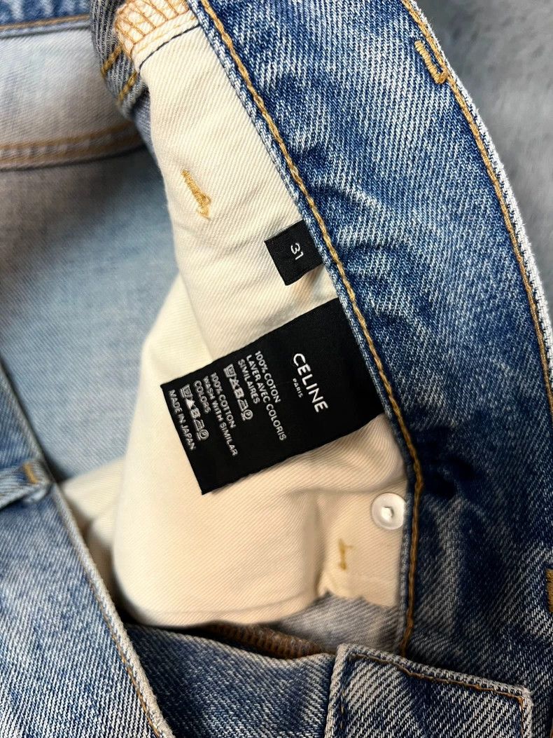 Celine CELINE Ice blue washed straight jeans Size US 31 - 4 Thumbnail