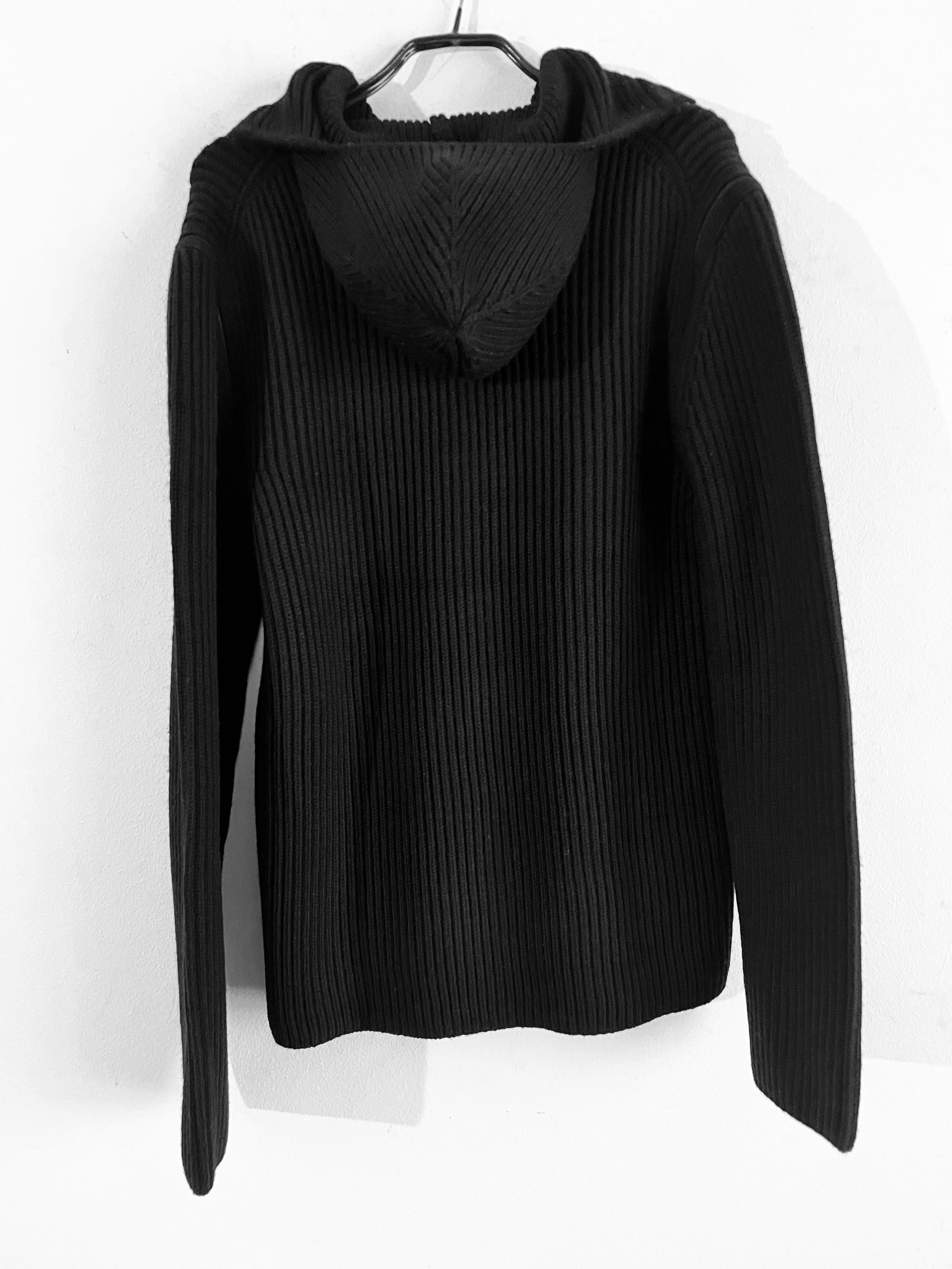 Helmut Lang Balaclava Hooded Ribbed Wool Sweatshirt Size US L / EU 52-54 / 3 - 15 Thumbnail