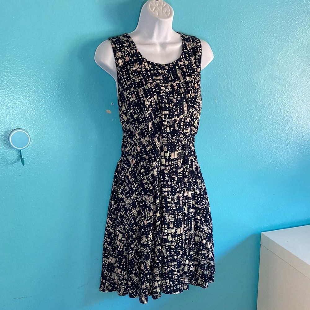 Vintage Super b Retro Y2K Women’s Size M Fit Flare Blue Pattern Mini Size M / US 6-8 / IT 42-44 - 9 Thumbnail
