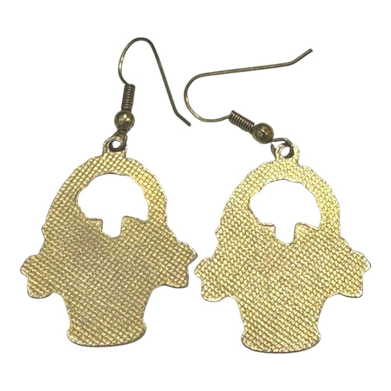 Other Vintage Cloisonné Enamel Flower Basket Earrings Size ONE SIZE - 3 Thumbnail