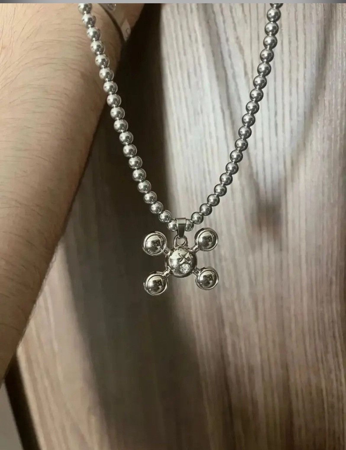 Jewelry Round Bead Chain Quadangle Ball Pendant Size ONE SIZE - 2 Thumbnail