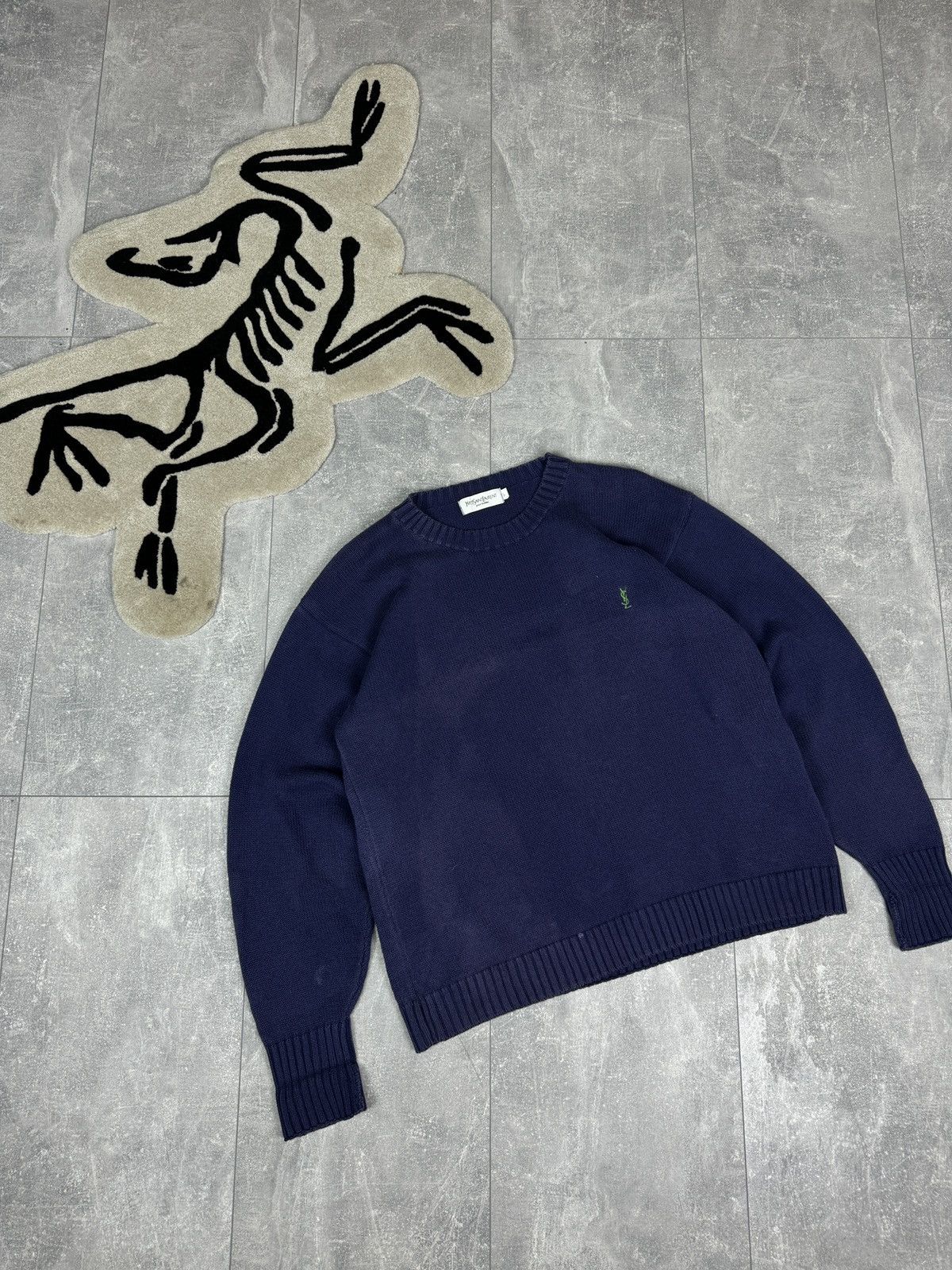 Vintage × Yves Saint Laurent Mens Vintage Yves Saint Laurent sweater 90s YSL distressed Size US L / EU 52-54 / 3 - 1 Thumbnail