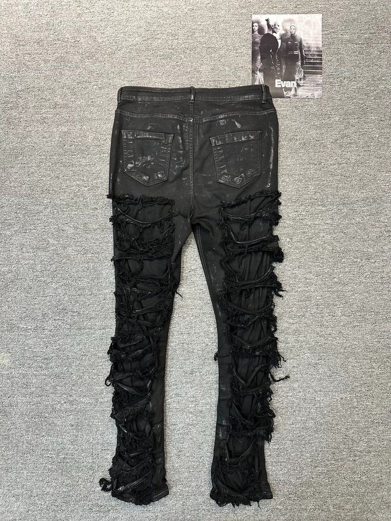 Rick Owens Rick Owens Distressed Black Denim Pants-2506 Size US 33 - 2 Thumbnail