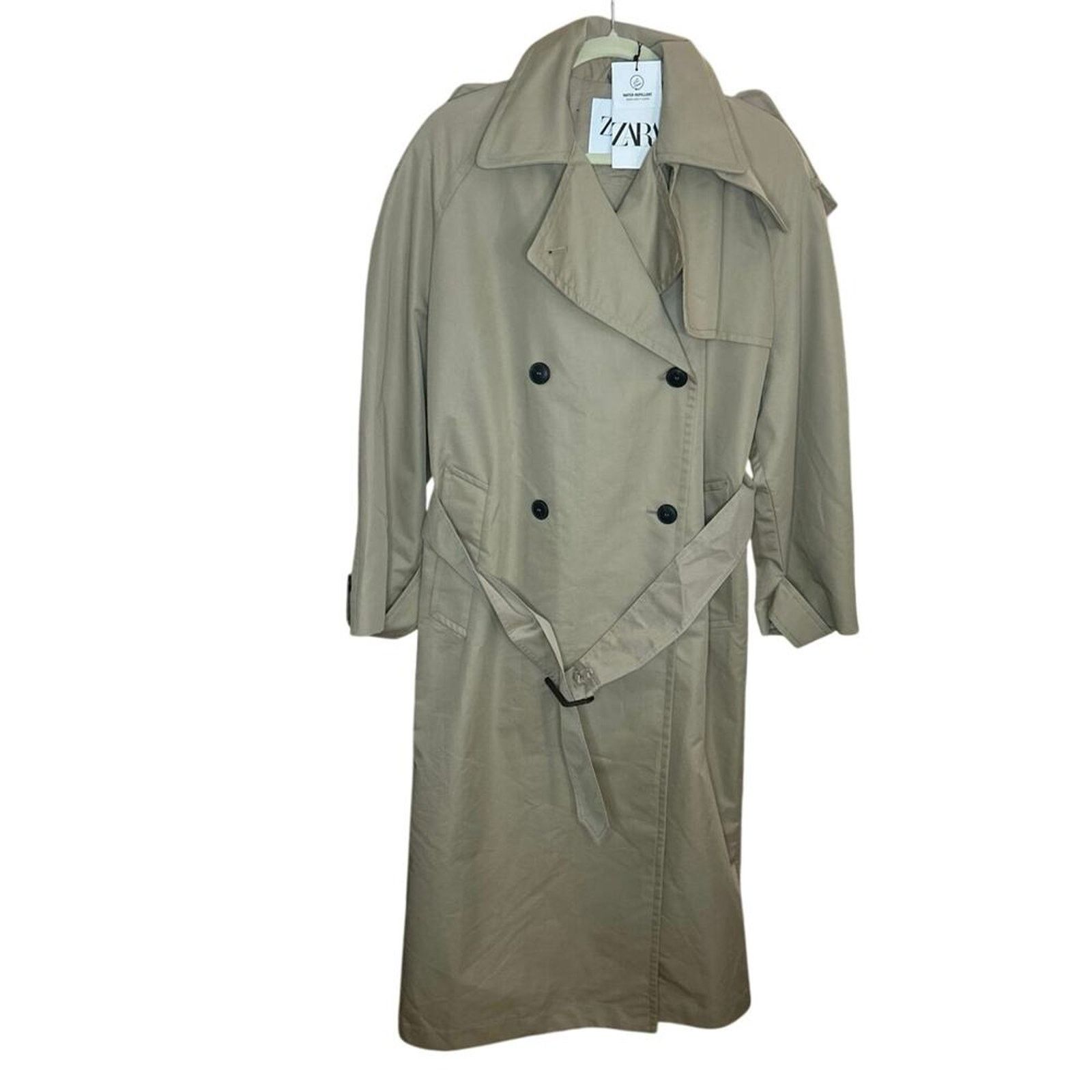 Zara Nwt-Zara BELTED DOUBLE-BREASTED TRENCH COAT-waterresistant-S Size S / US 4 / IT 40 - 4 Thumbnail