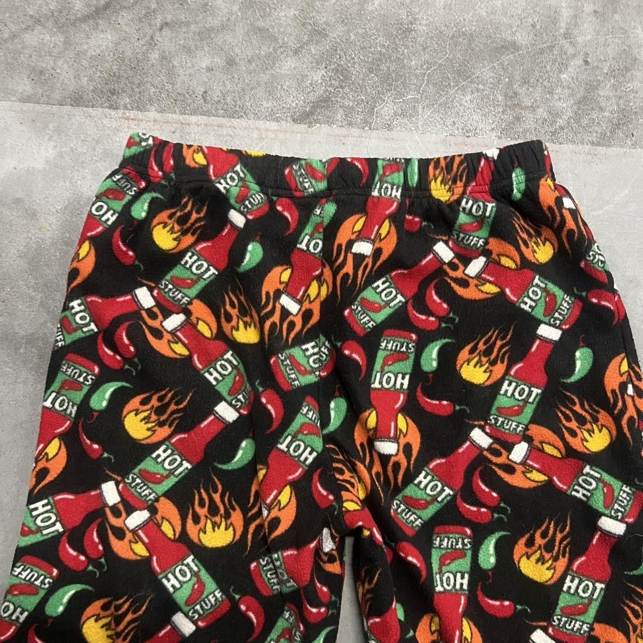 Vintage Crazy Vintage Y2K/2000s Baggy Hot Sauce Pajama SweatsPants with no pockets! Size US 36 / EU 52 - 6 Thumbnail