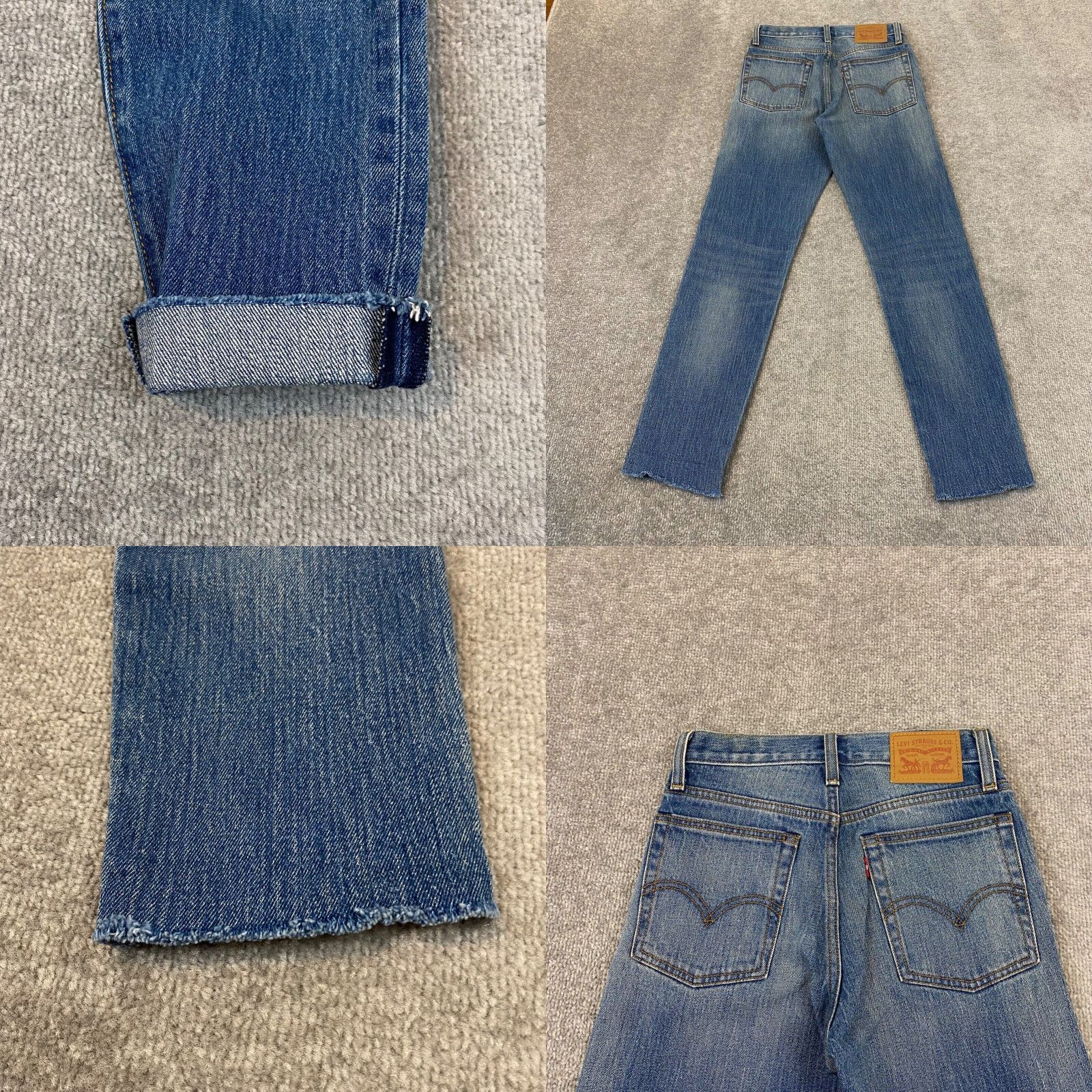 Levi's Levi's Women's Tapered Jeans 24x27.5 Blue Wash 90s Retro Cotton Denim Mid Rise Button Fly Size 42" / US 20 - 8 Thumbnail