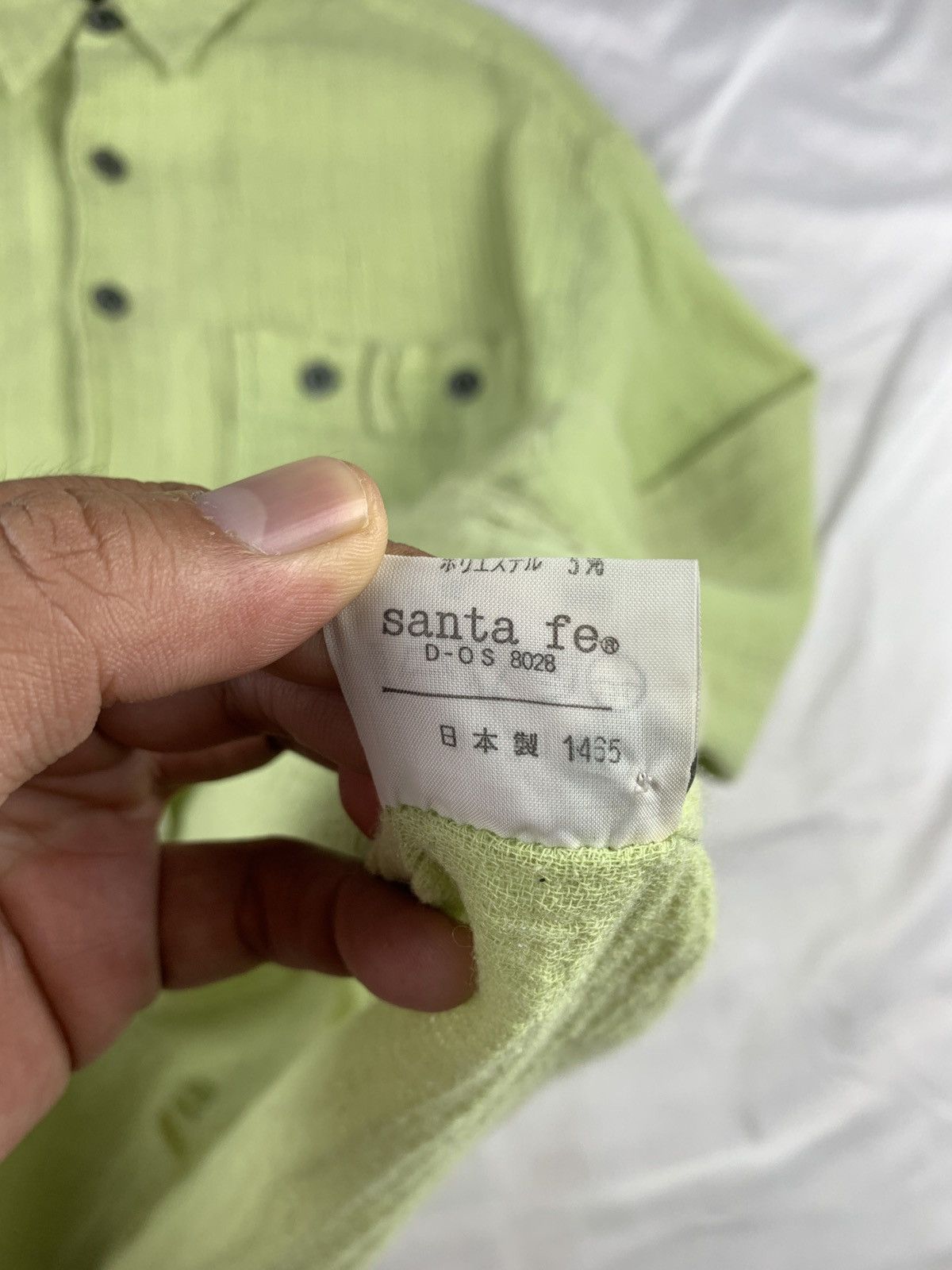 Japanese Brand 1990s santa fe Matcha Green Mohair Light Shirt Size US L / EU 52-54 / 3 - 7 Thumbnail