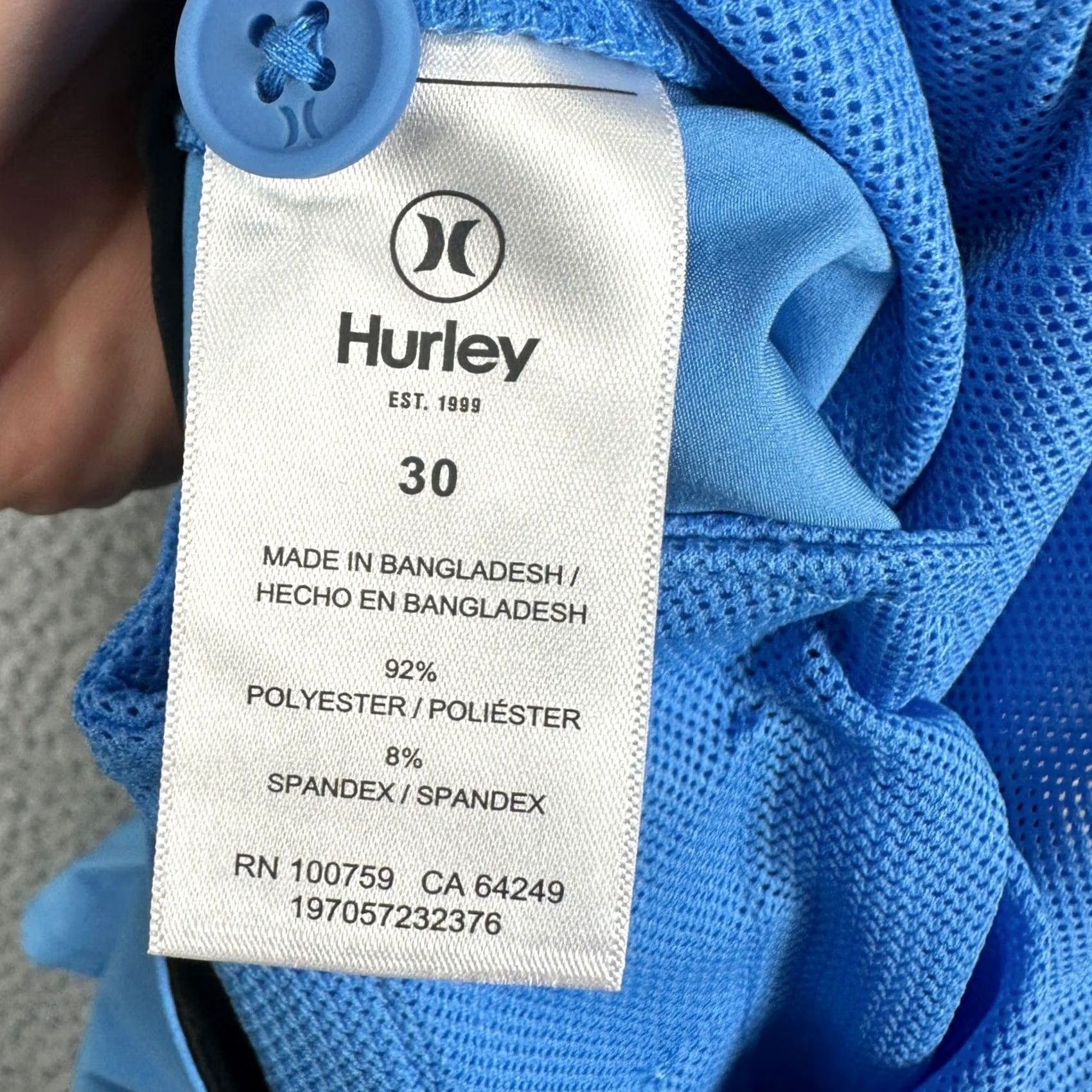 Hurley Hurley Mens All Day Hybrid Shorts 30 Blue Chino Stretch Performance Pockets NEW Size US 30 / EU 46 - 4 Thumbnail