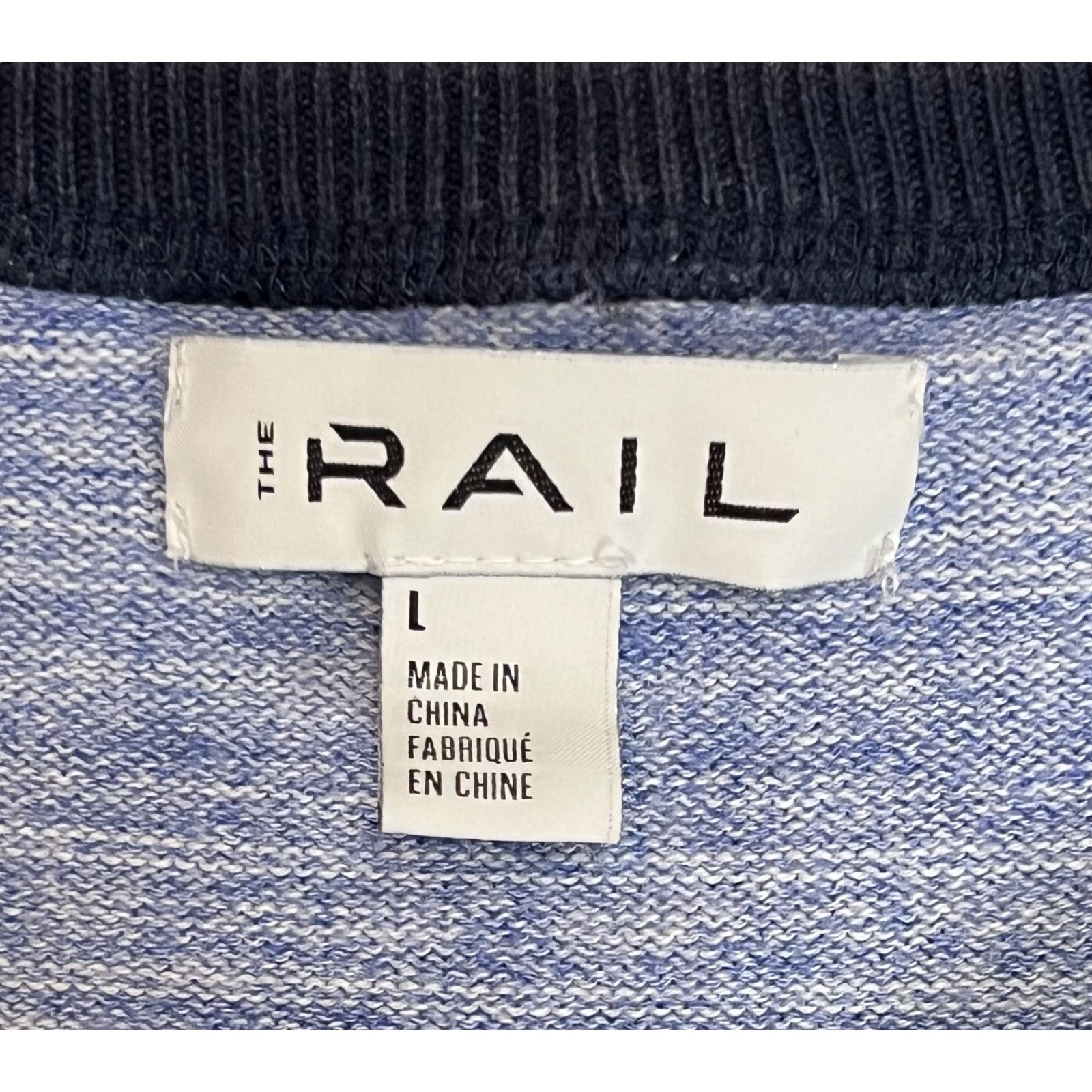 The Rail The Rail Men’s Crewneck Sweater - Blue Striped - Size Large Size US L / EU 52-54 / 3 - 4 Thumbnail