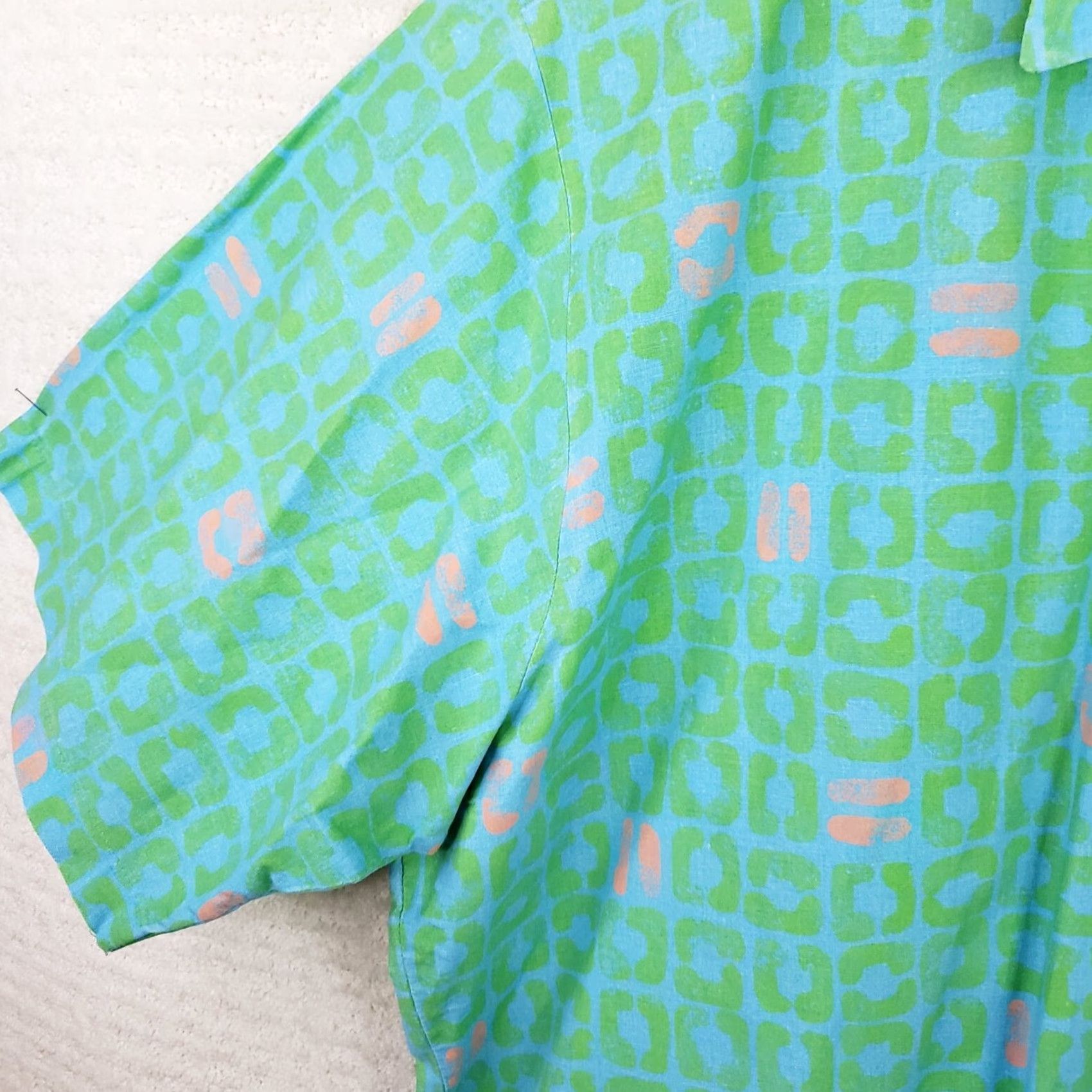 Pinko VINTAGE Surf Gear Shirt XL Adults Green Pink 1990s Short Sleeve Button-Front Hawaiian Cotton Shirt Mens Size US XL / EU 56 / 4 - 6 Thumbnail